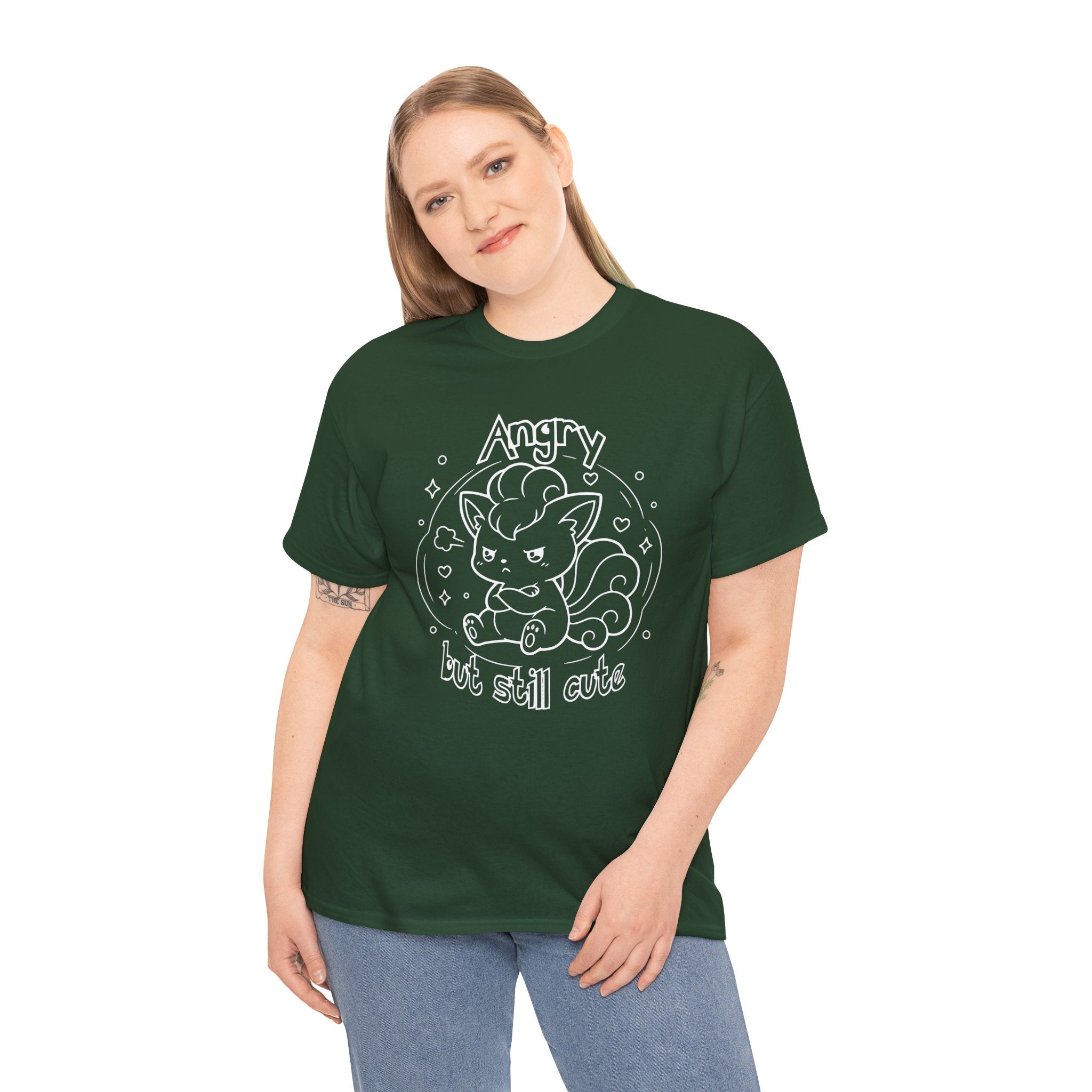 Fox Angry but still cute Grumpy Cute Fox Lady Shirt | Pouting Fox Illustration
