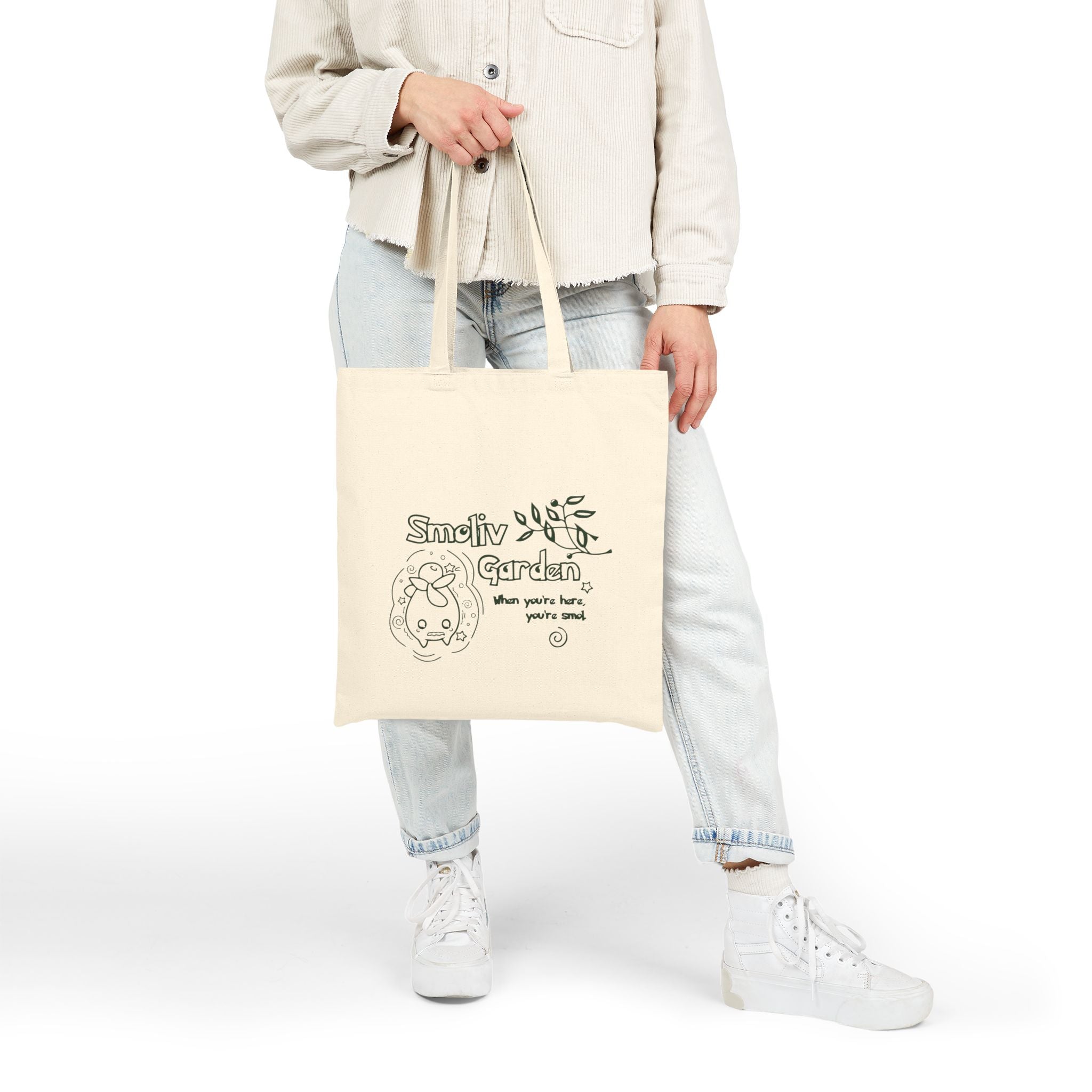 Smol Garden Tote Bag | Cute Kawaii Shopping Geek Bag | Plant Lover Gift | Cozy Gamer Gift for Women