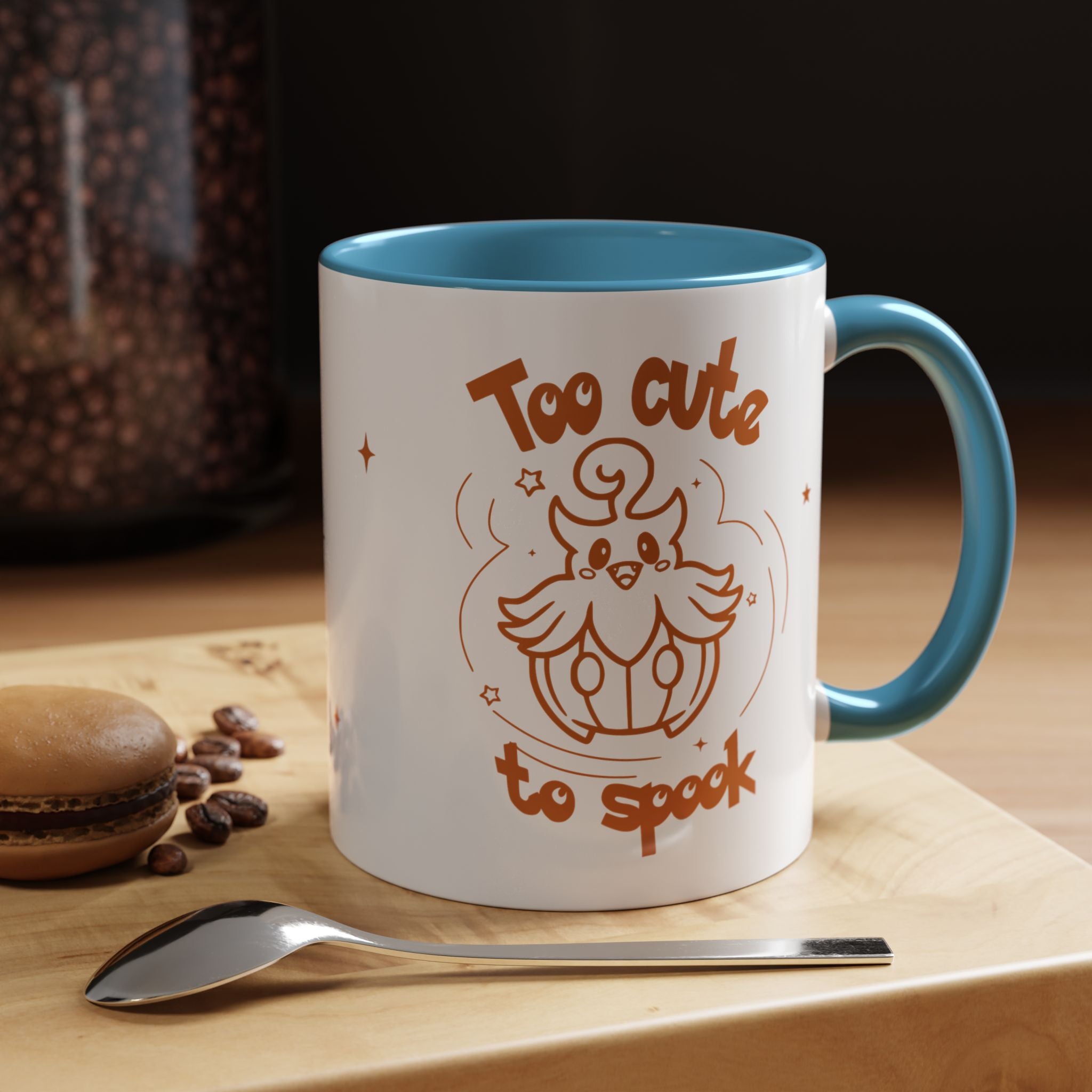 Too Cute to Spook Pumpkin Ghost Halloween Theme Mug | Accent Coffee Mug 11oz 15oz
