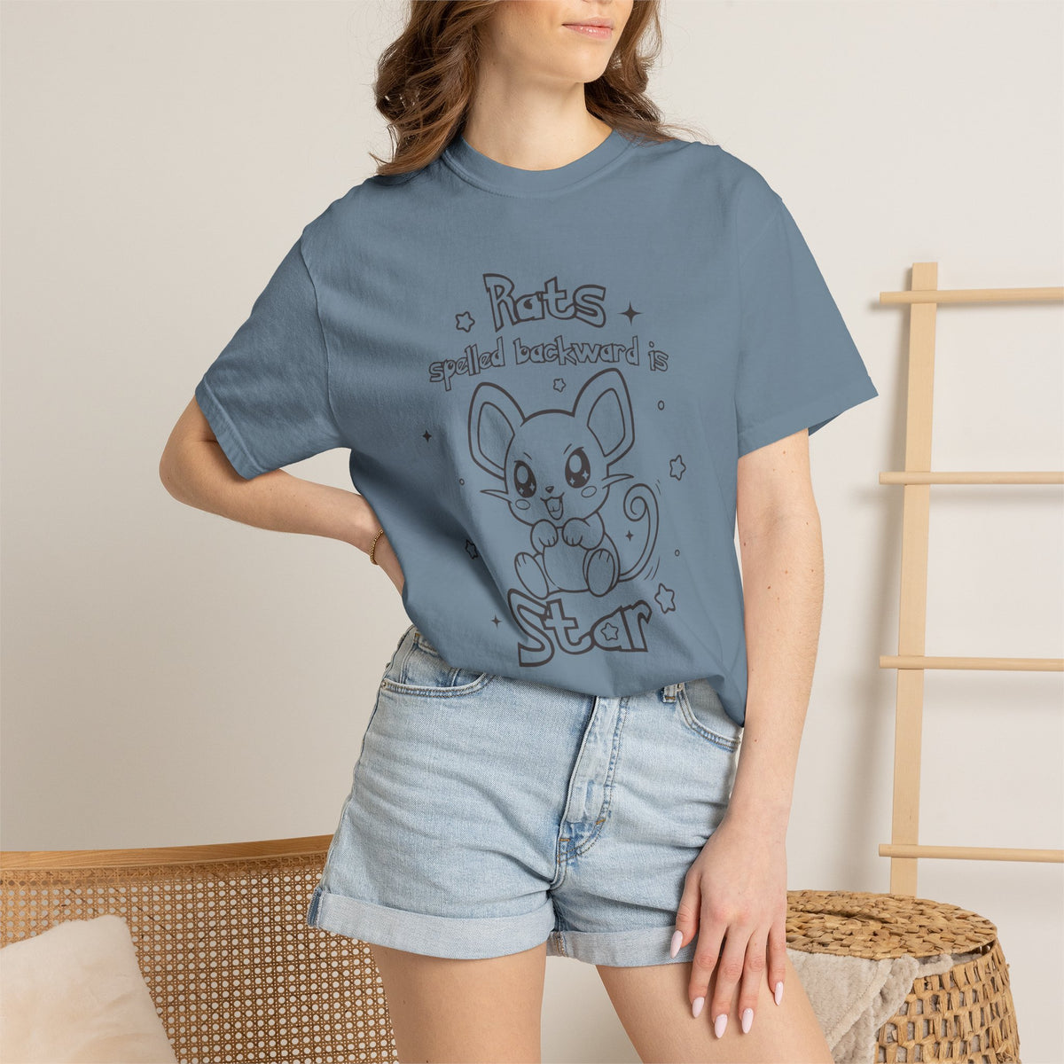 Rats spelled backward is star t-shirt cute Pkm rat animal design tee shirt
