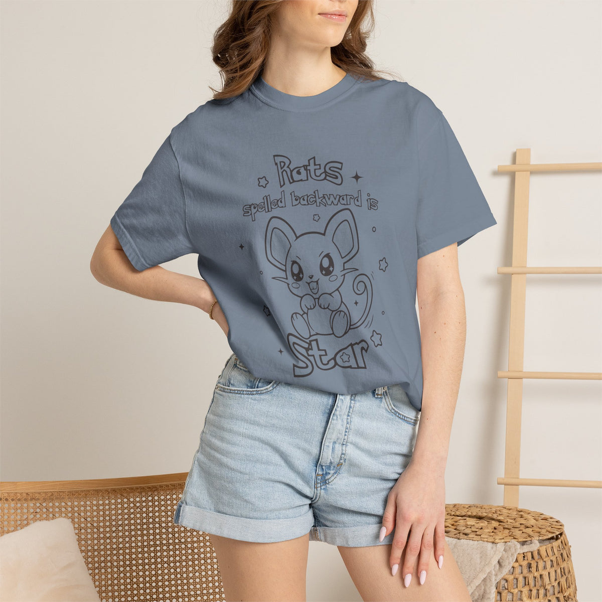 Rats spelled backward is star t-shirt cute Pkm rat animal design tee shirt