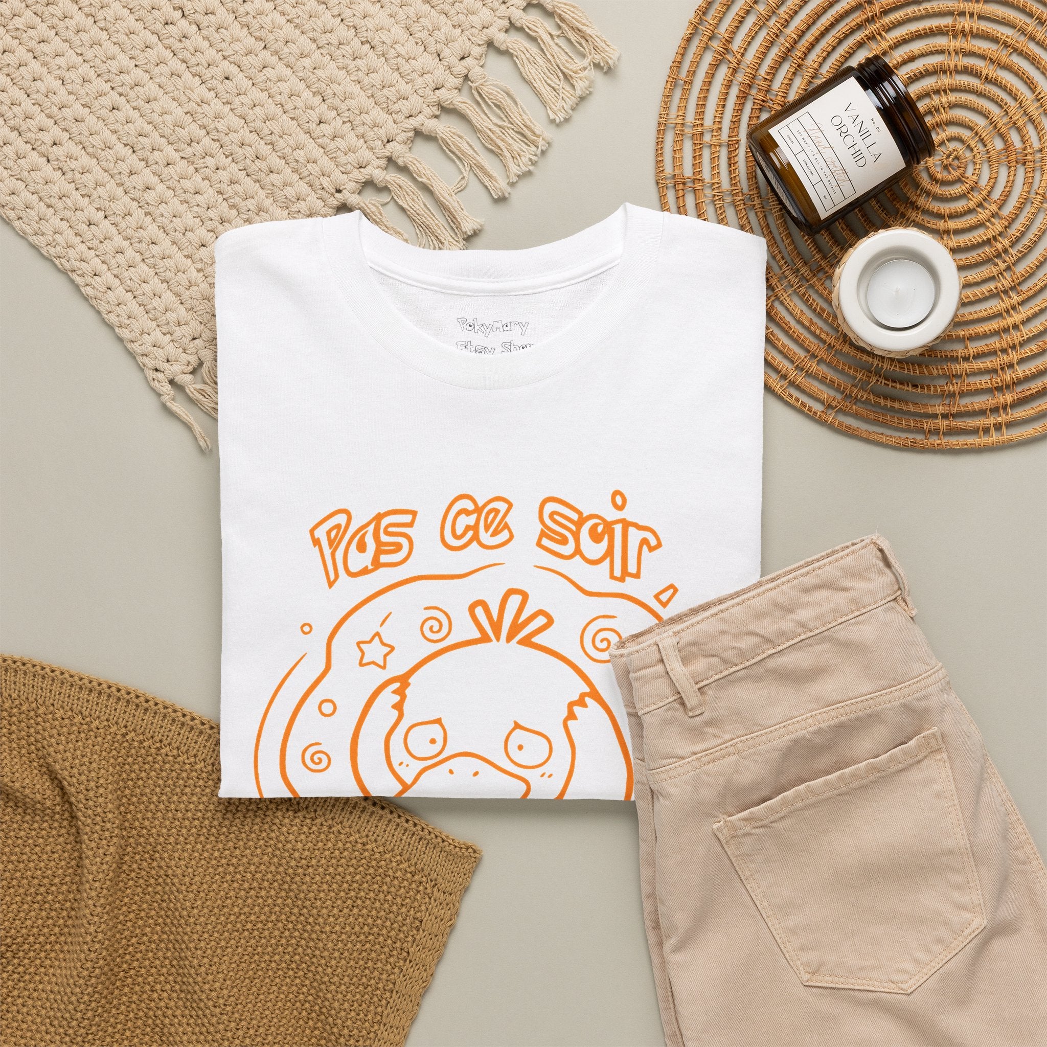 T-shirt inspiré de Psykokwak (Psyduck), Pas ce soir, j'ai mal à la tête