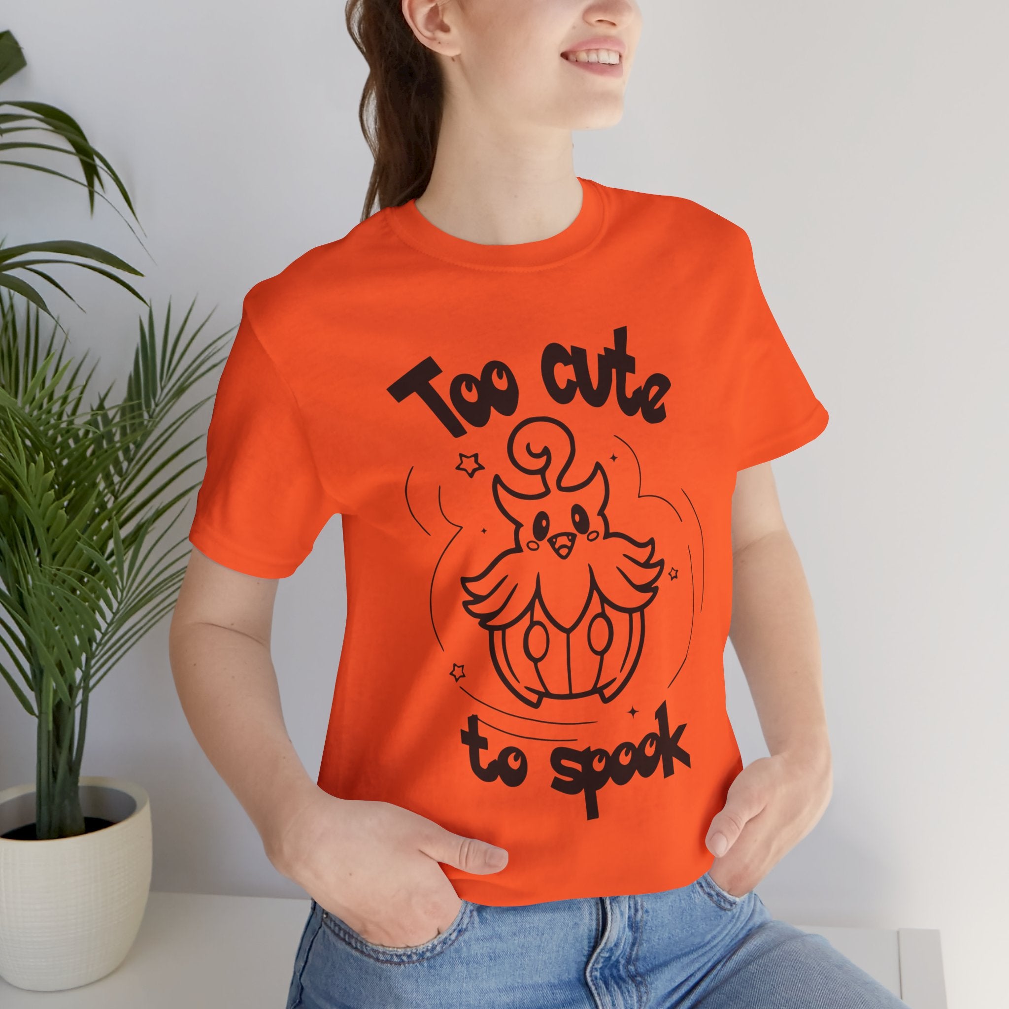 Too Cute to Spook Comfy Tee Shirt | Halloween Theme Gift Ghost Pumpkin T-Shirt for women