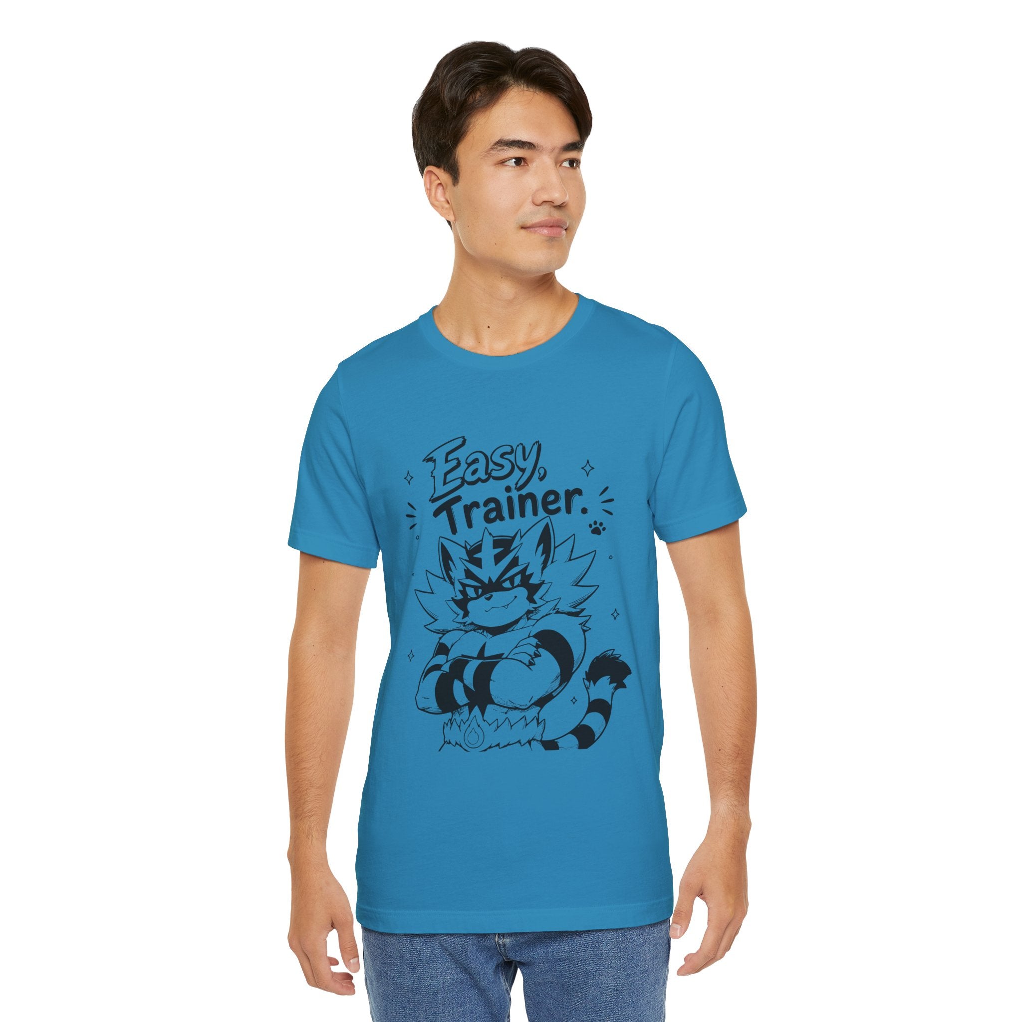 Easy Trainer Easy tiger illustration T-Shirt | cartoon wrestling funny cat graphic tee