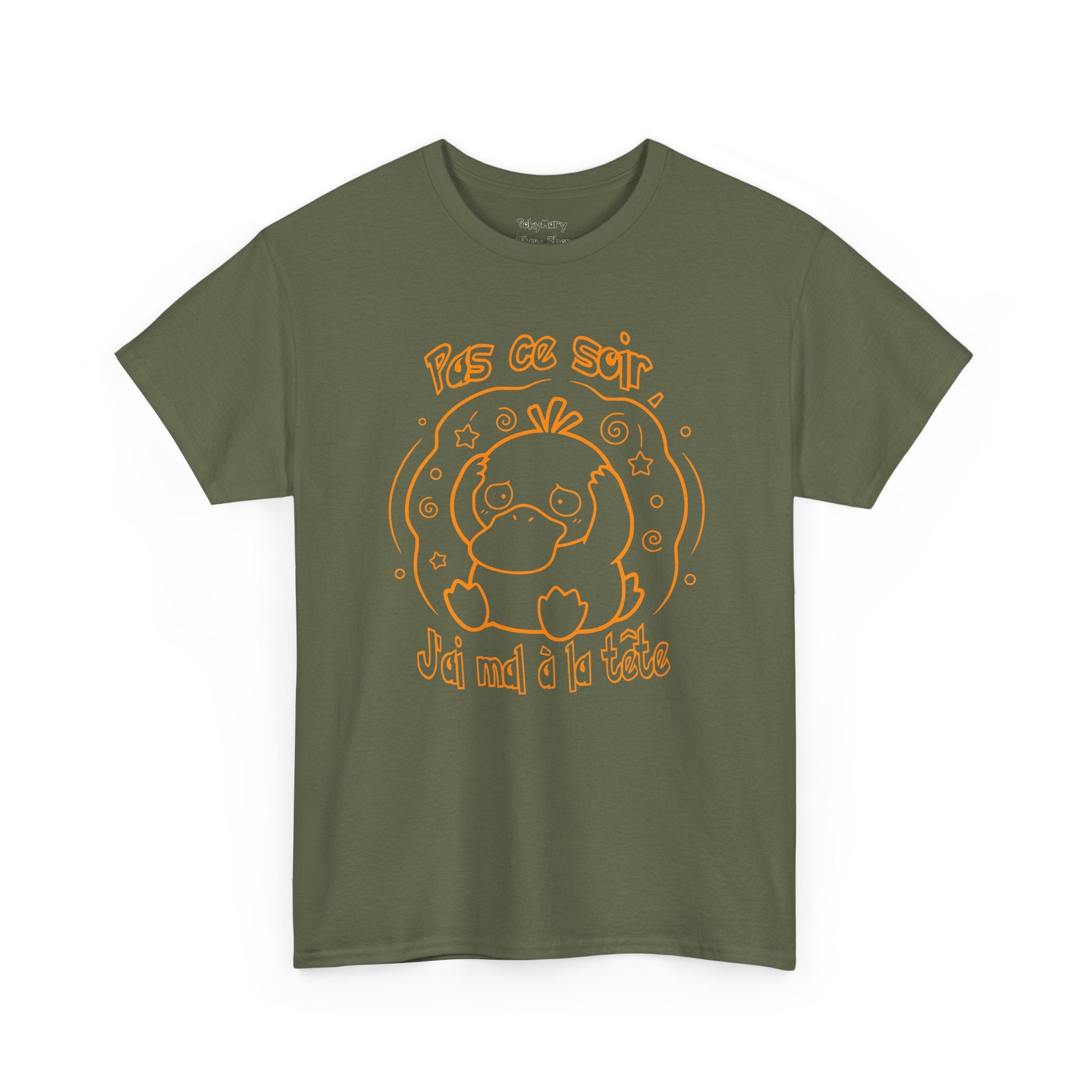 Canard Pas ce soir j'ai mal à la tête T-Shirt drôle francophone Animal Adorable Cadeau femme blonde copine