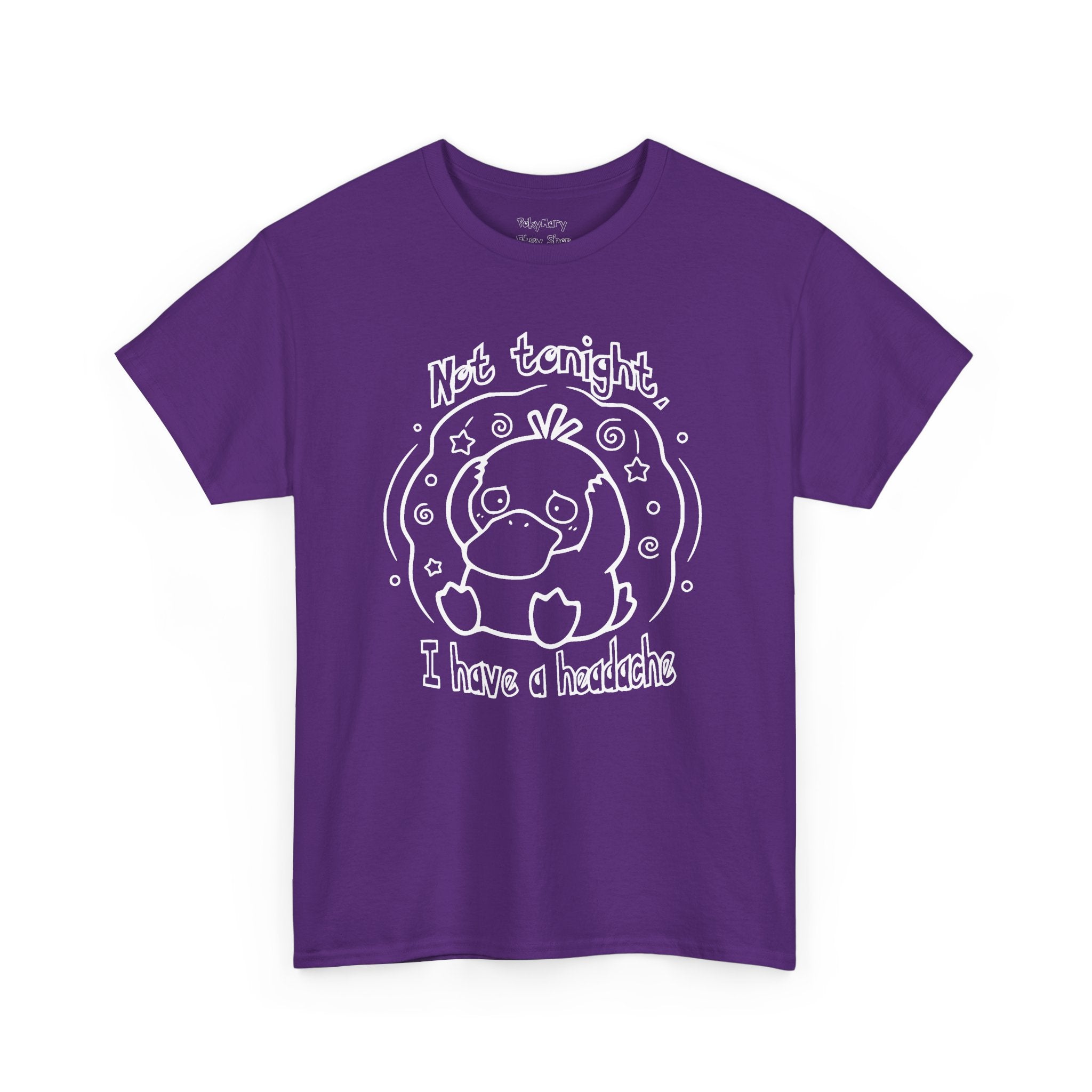 Duck Not Tonight I Have a Headache T-shirt funny kawaii duck illustration Shirt For Wife Or Girlfriend Gift