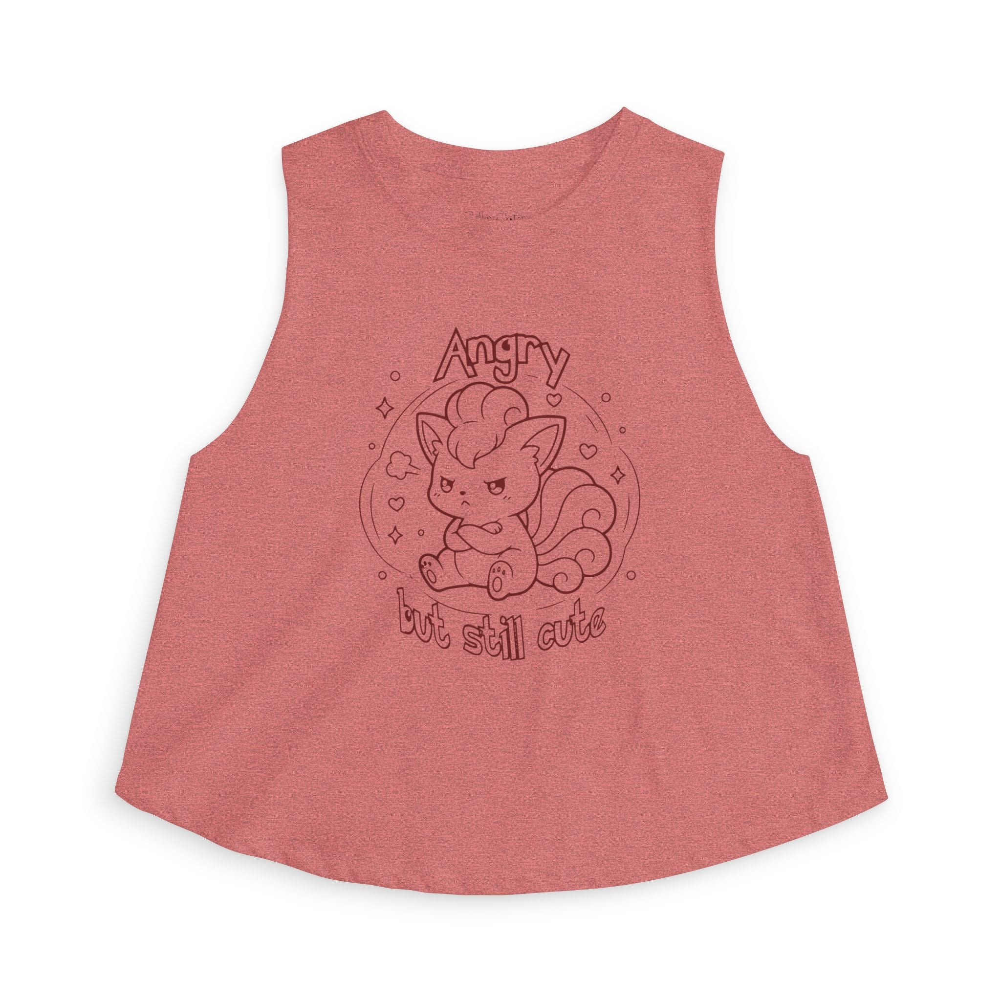 Fox Angry but still cute Grumpy Cute Fox Lady Crop Top | Pouting Fox Illustration