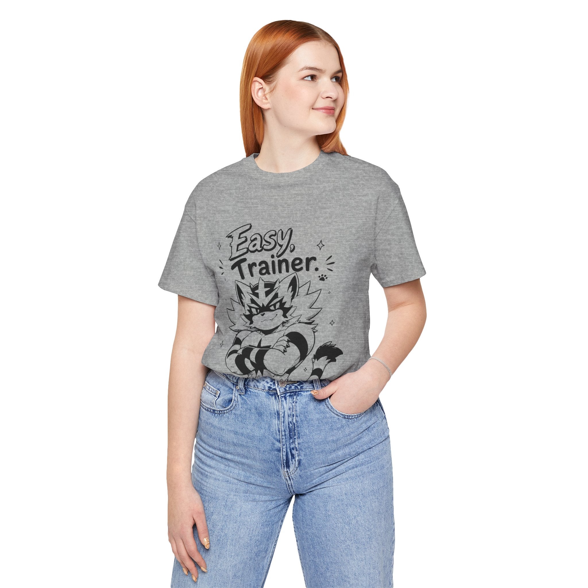 Easy Trainer Easy tiger illustration T-Shirt | cartoon wrestling funny cat graphic tee