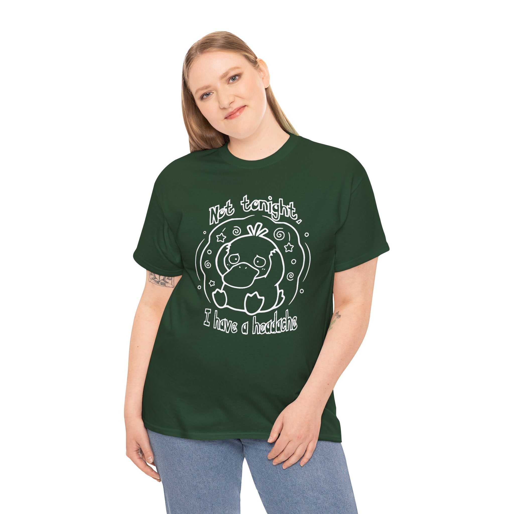 Duck Not Tonight I Have a Headache T-shirt funny kawaii duck illustration Shirt For Wife Or Girlfriend Gift