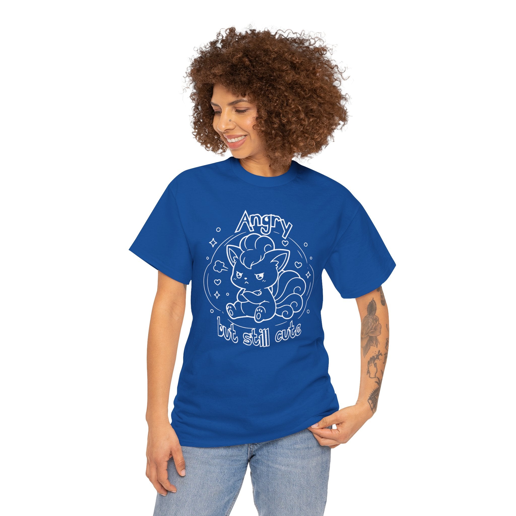 Fox Angry but still cute Grumpy Cute Fox Lady Shirt | Pouting Fox Illustration