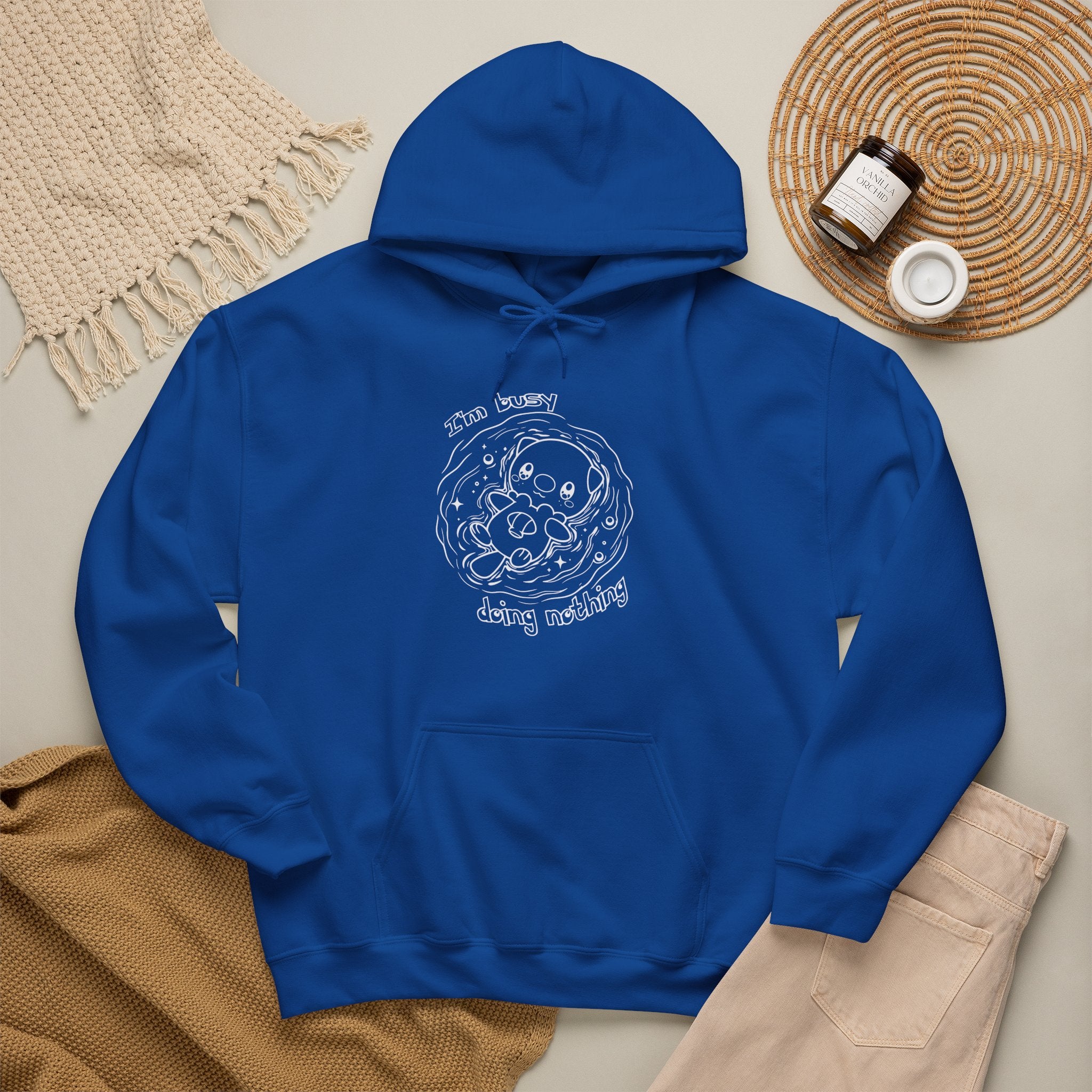 Otter Busy Doing Nothing Otter Hoodie | Cute Swimming Animal Graphic