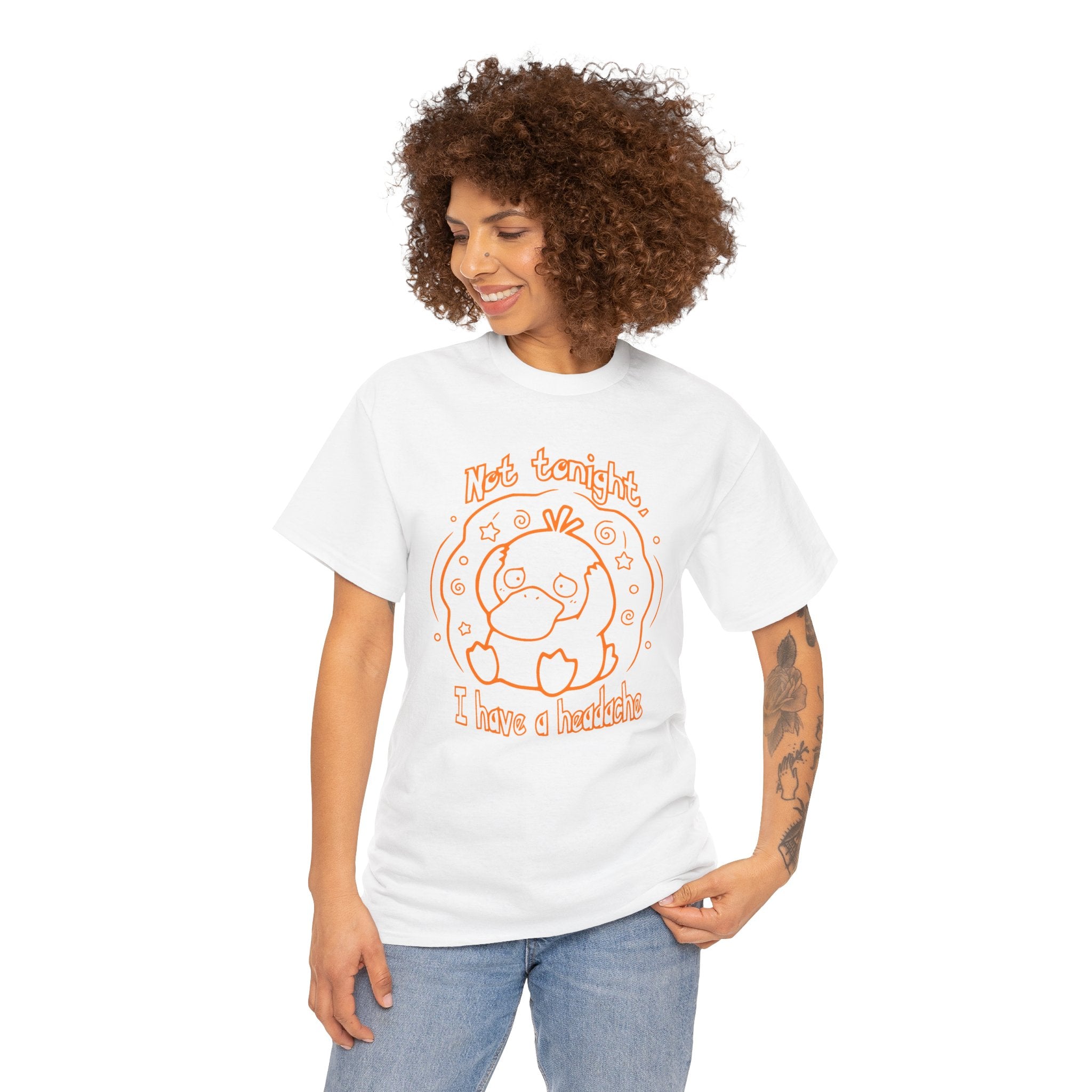 Duck Not Tonight I Have a Headache T-shirt funny kawaii duck illustration Shirt For Wife Or Girlfriend Gift