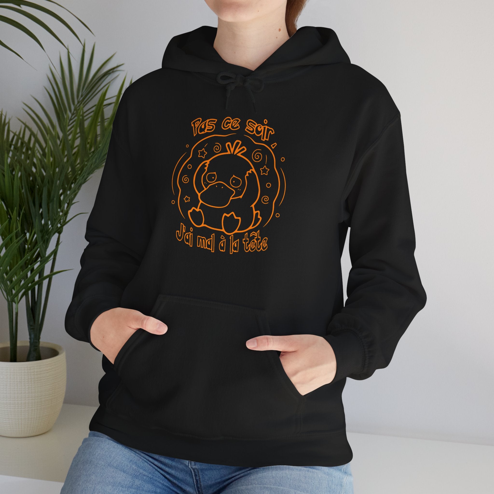Hoodie inspiré de Psykokwak (Psyduck), Pas ce soir, j'ai mal à la tête