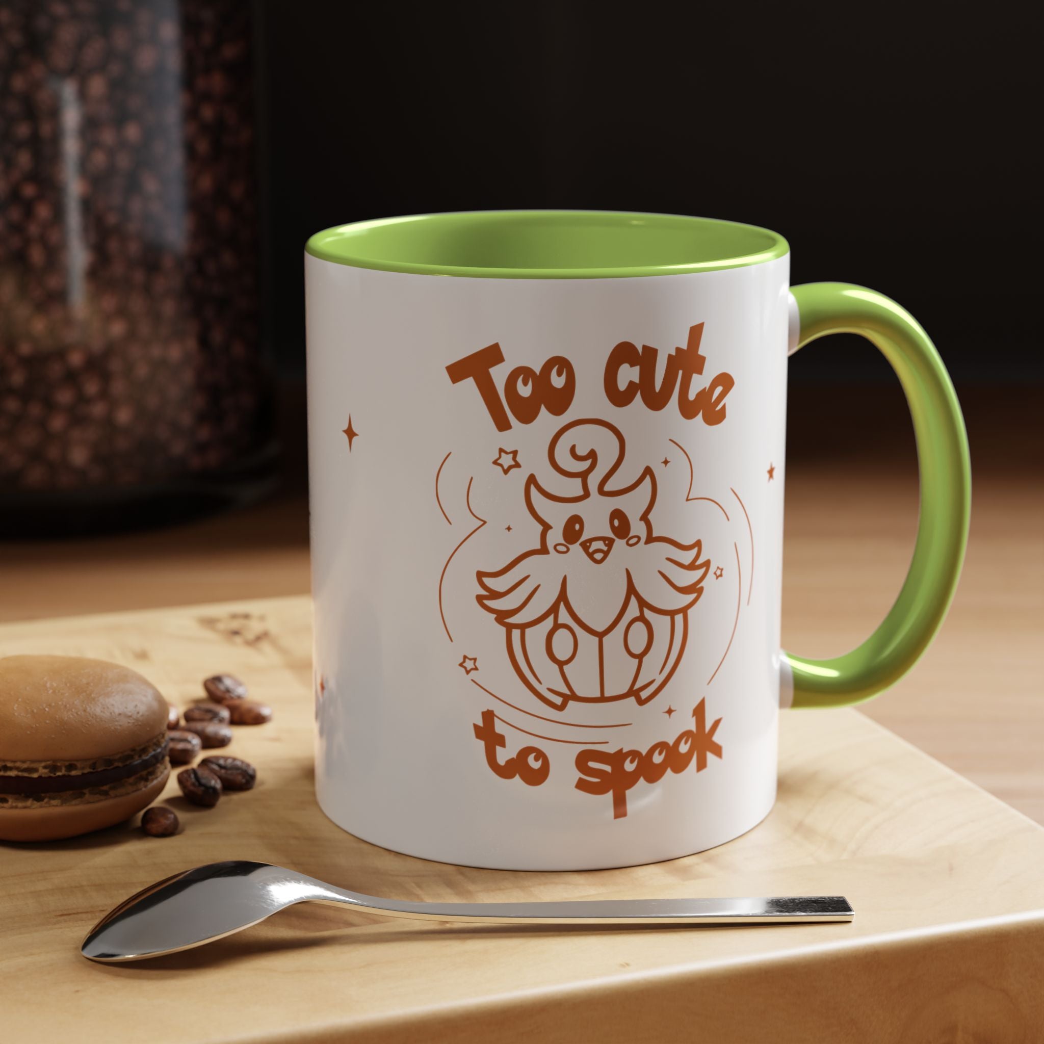 Too Cute to Spook Pumpkin Ghost Halloween Theme Mug | Accent Coffee Mug 11oz 15oz