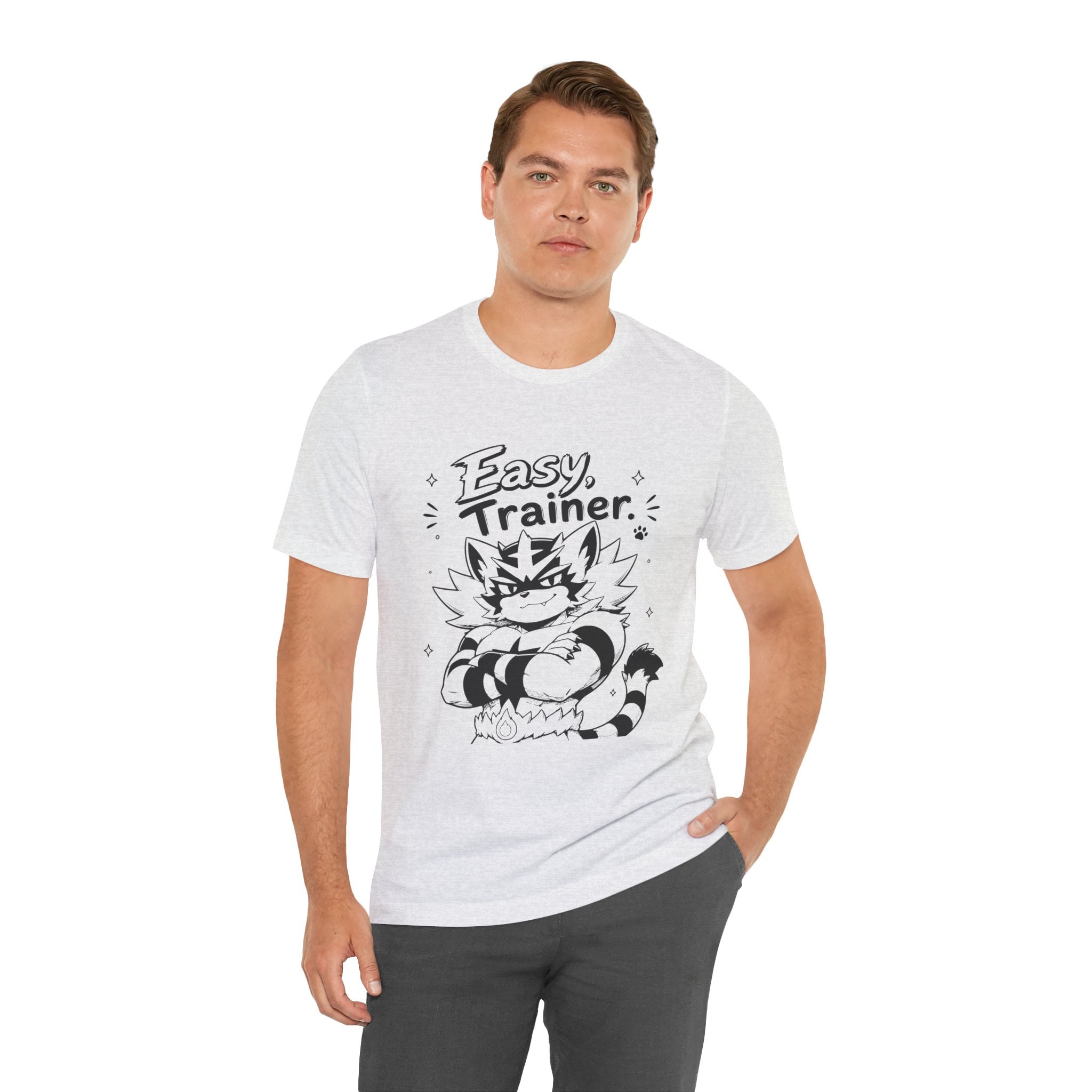 Easy Trainer Easy tiger illustration T-Shirt | cartoon wrestling funny cat graphic tee