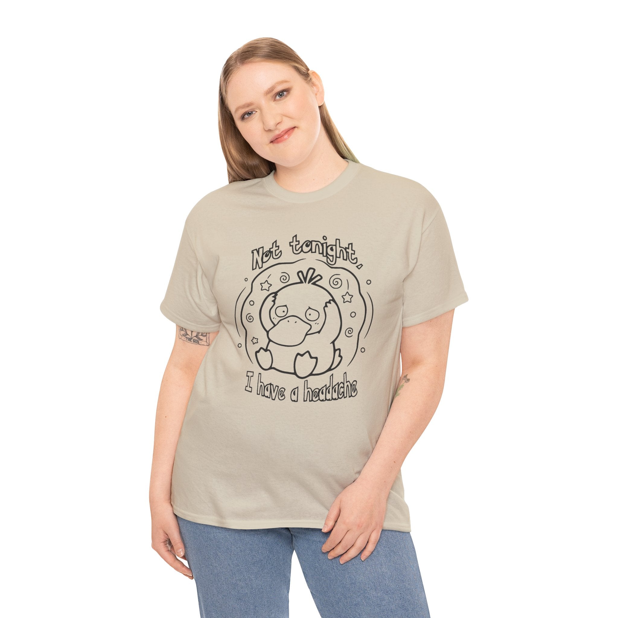 Duck Not Tonight I Have a Headache T-shirt funny kawaii duck illustration Shirt For Wife Or Girlfriend Gift