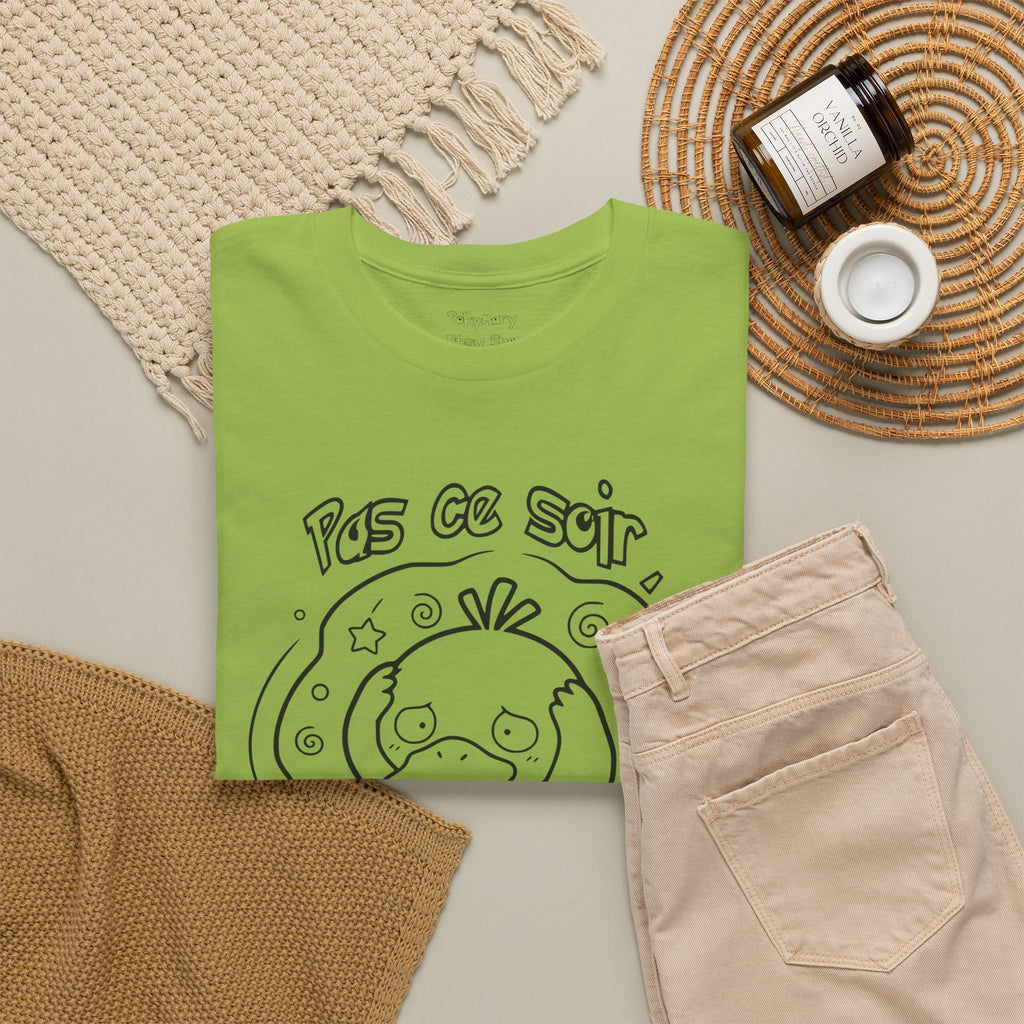 Canard Pas ce soir j'ai mal à la tête T-Shirt drôle francophone Animal Adorable Cadeau femme blonde copine