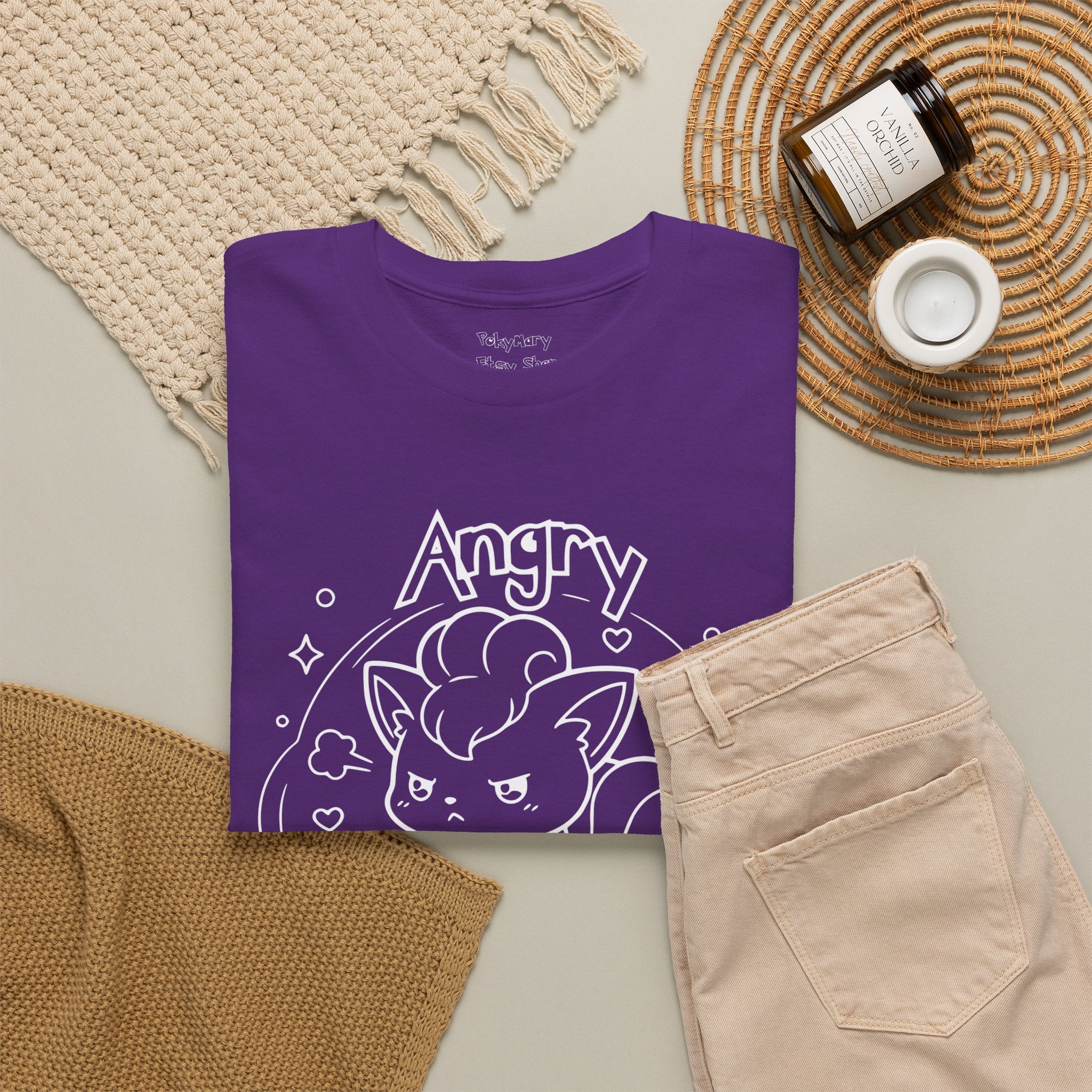 Fox Angry but still cute Grumpy Cute Fox Lady Shirt | Pouting Fox Illustration
