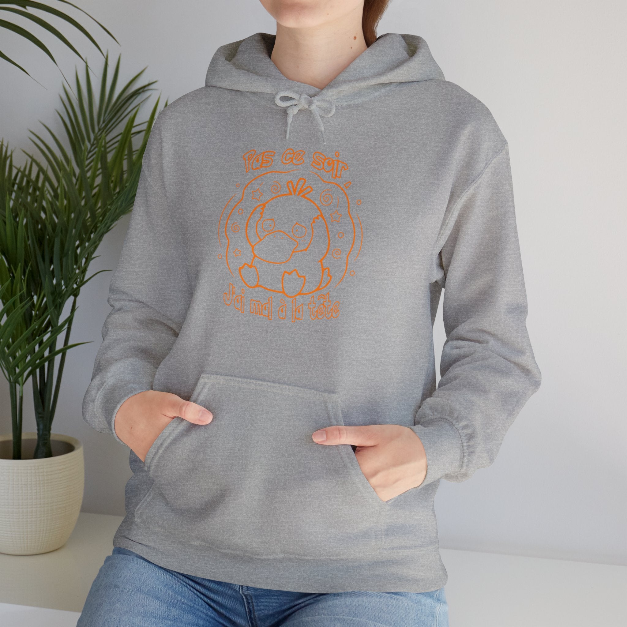 Hoodie inspiré de Psykokwak (Psyduck), Pas ce soir, j'ai mal à la tête