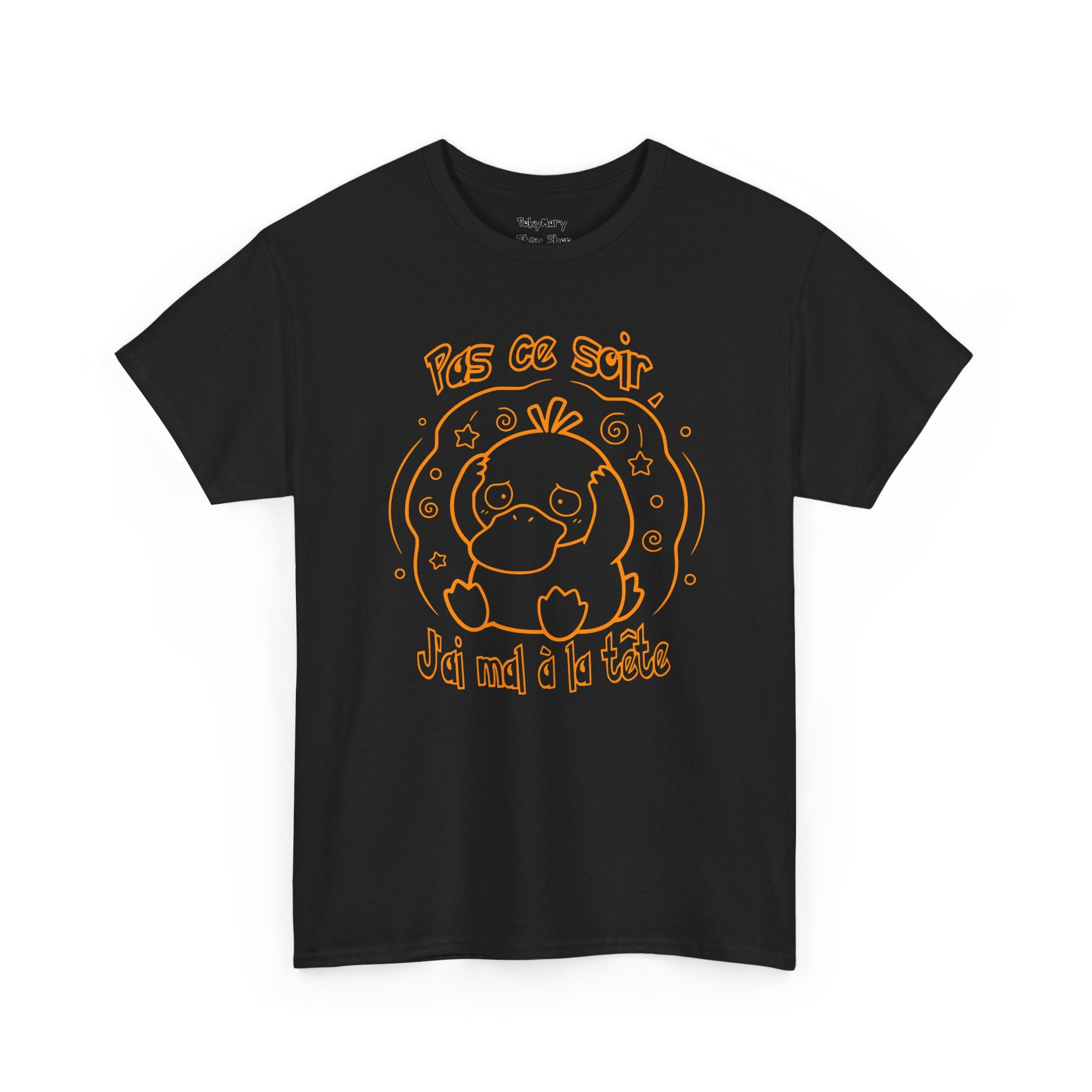 Canard Pas ce soir j'ai mal à la tête T-Shirt drôle francophone Animal Adorable Cadeau femme blonde copine