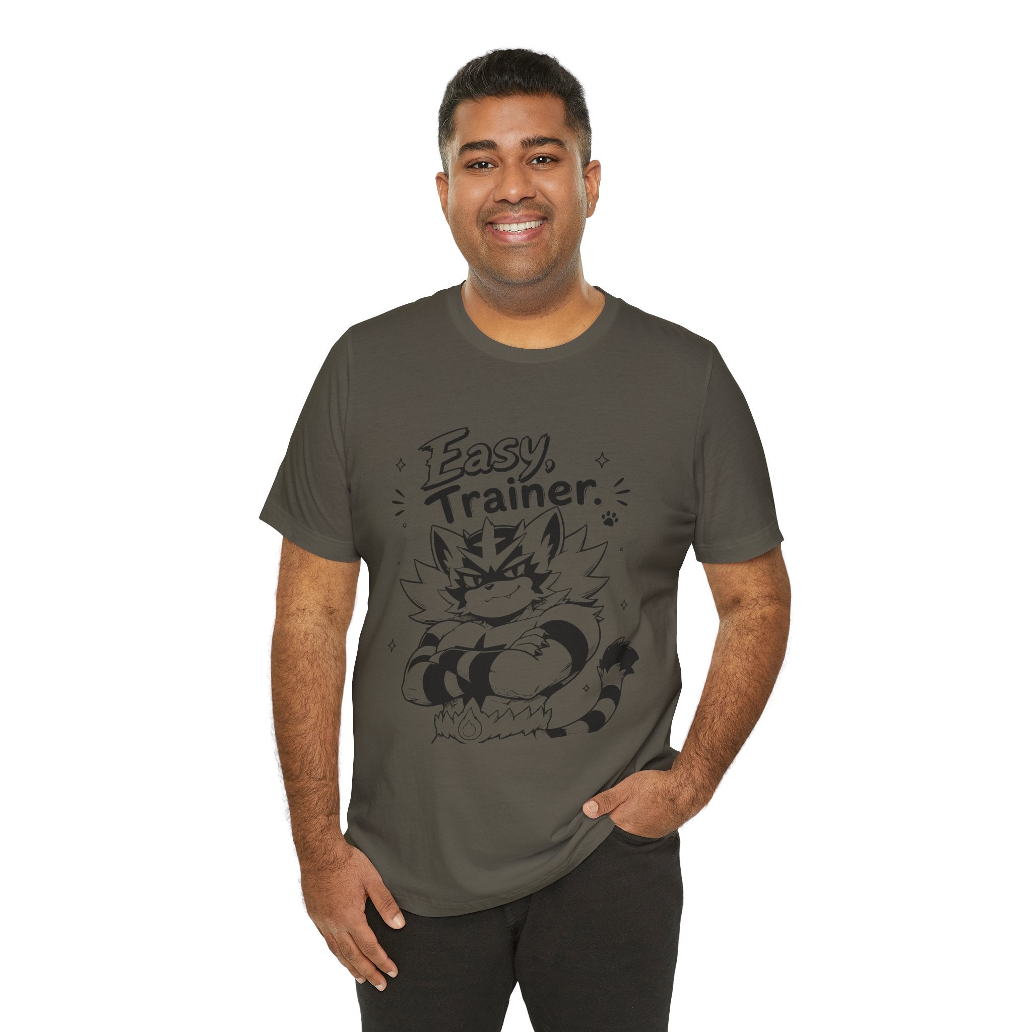 Easy Trainer Easy tiger illustration T-Shirt | cartoon wrestling funny cat graphic tee
