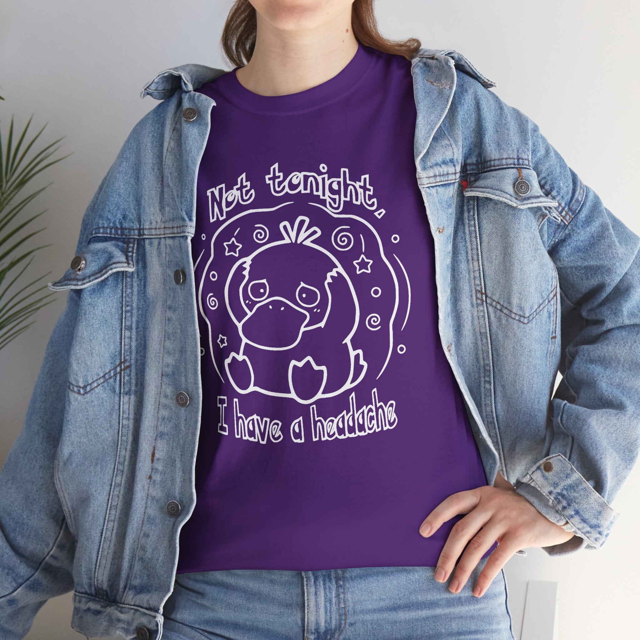 Duck Not Tonight I Have a Headache T-shirt funny kawaii duck illustration Shirt For Wife Or Girlfriend Gift