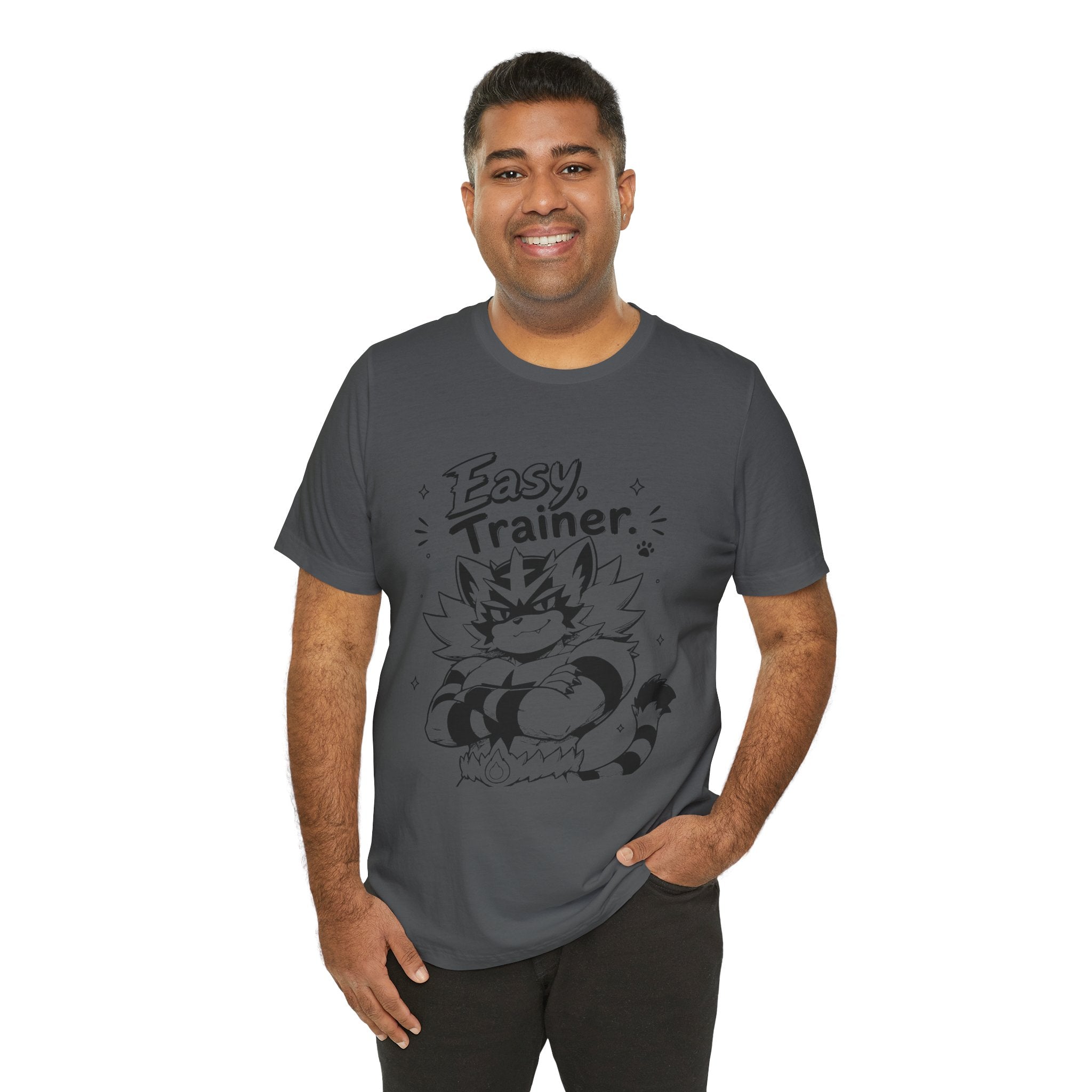 Easy Trainer Easy tiger illustration T-Shirt | cartoon wrestling funny cat graphic tee