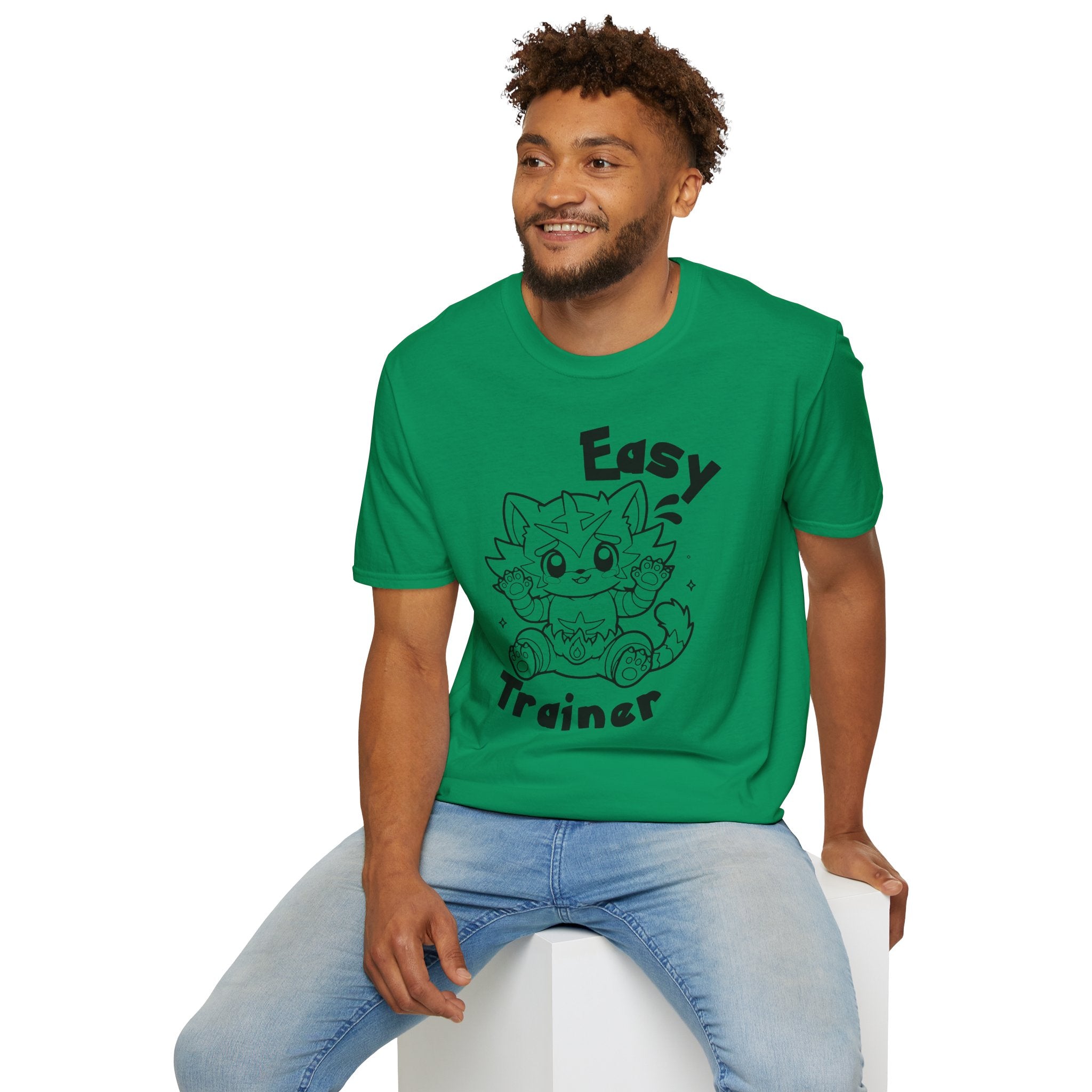 Easy Trainer T-Shirt | Cute Cartoon Easy Tiger Funny wrestling Cat Design Tee