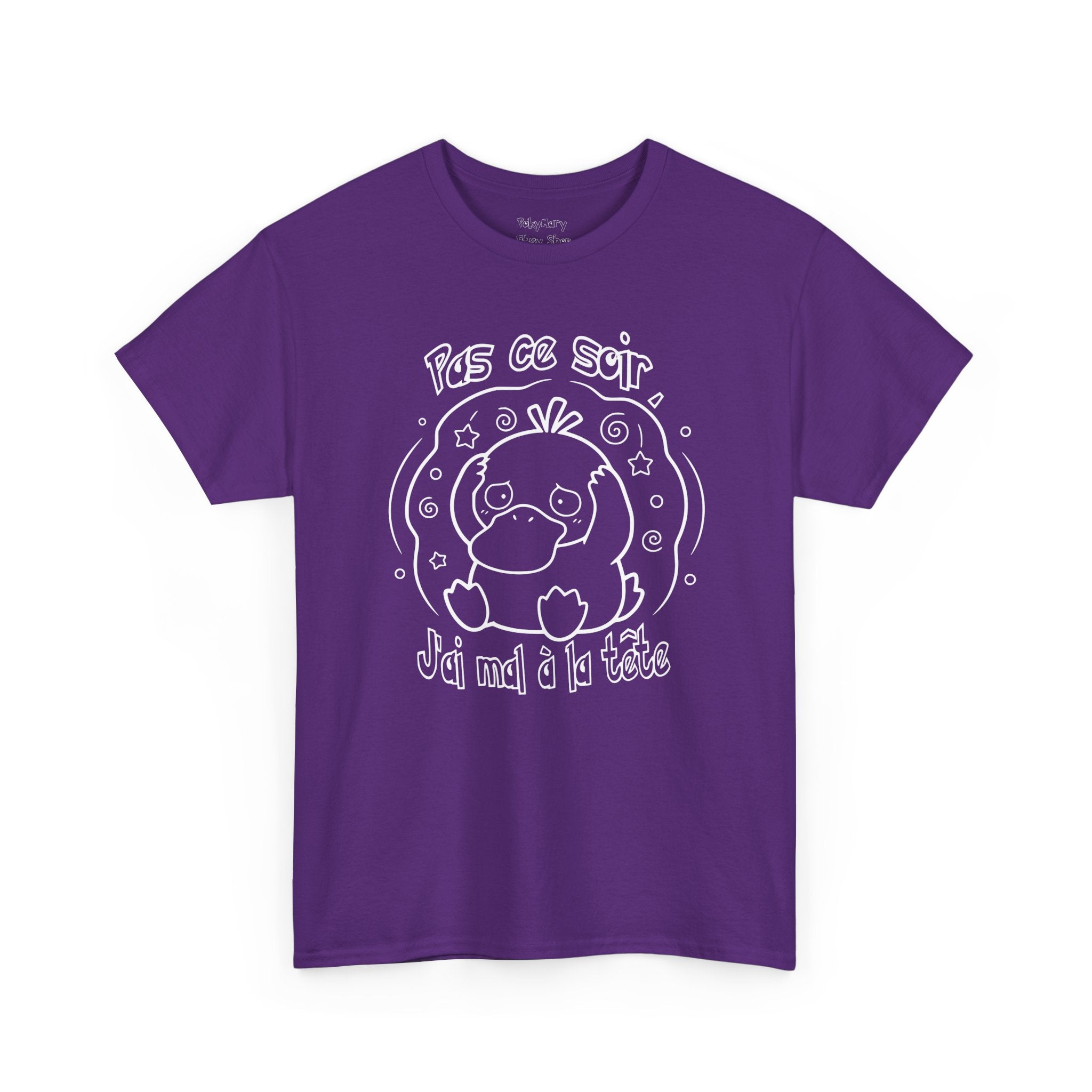 Canard Pas ce soir j'ai mal à la tête T-Shirt drôle francophone Animal Adorable Cadeau femme blonde copine