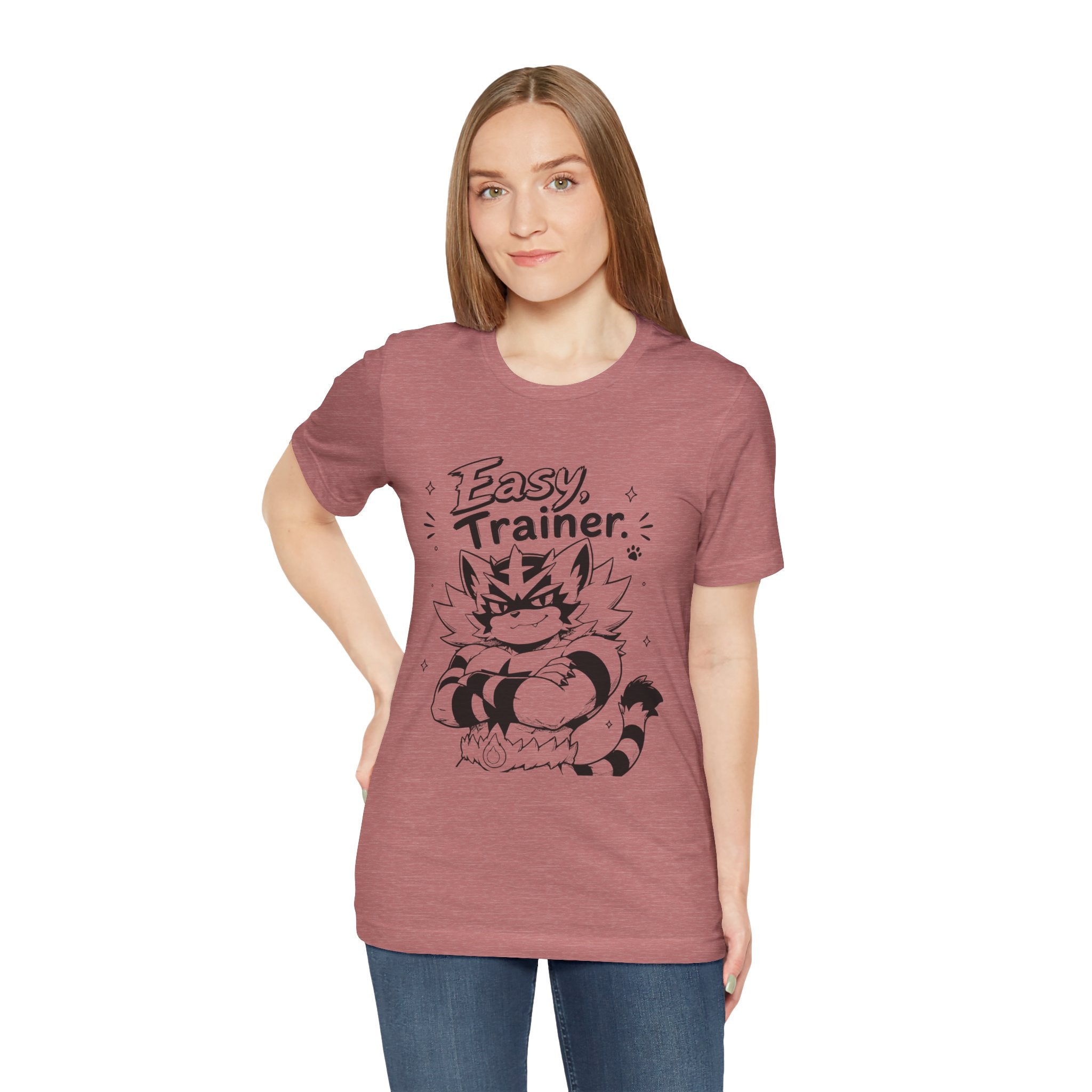 Easy Trainer Easy tiger illustration T-Shirt | cartoon wrestling funny cat graphic tee
