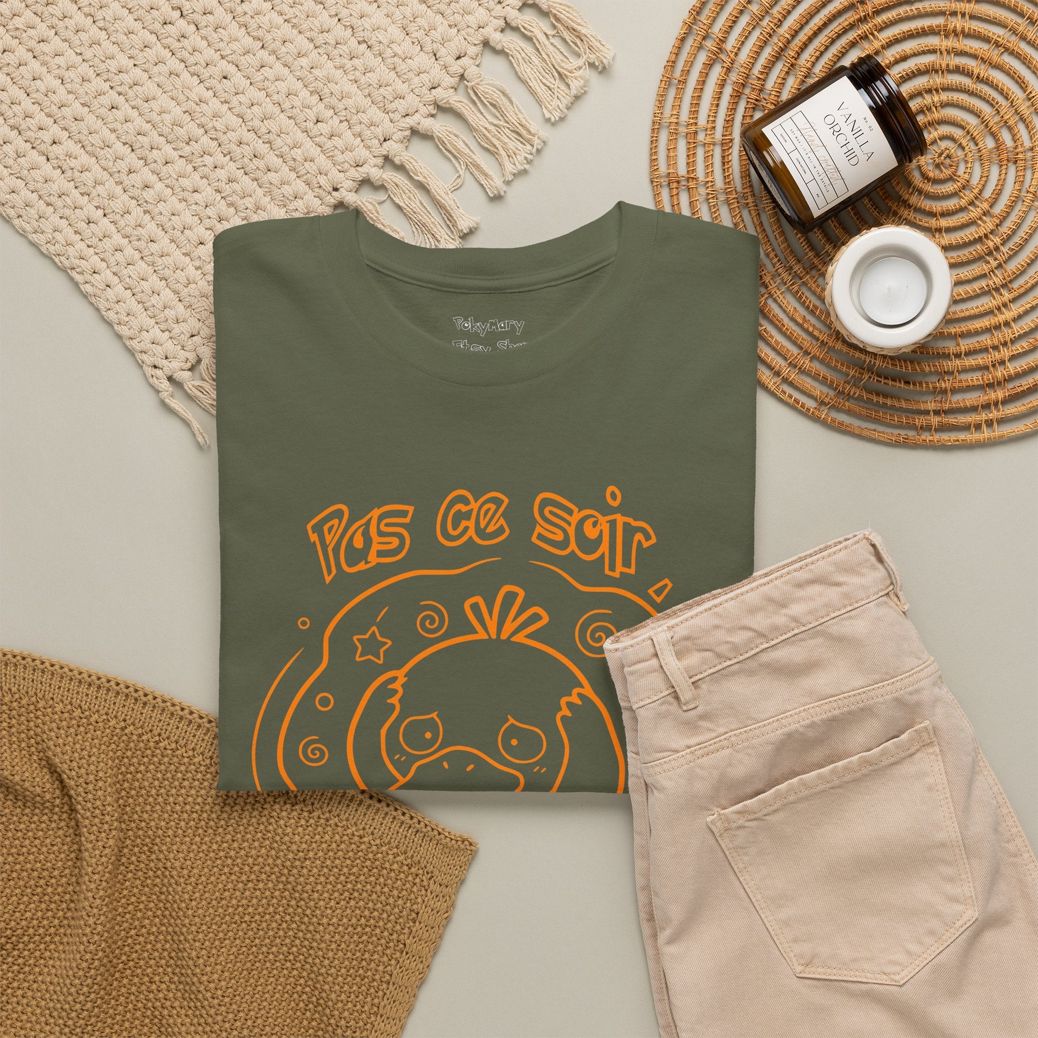 Canard Pas ce soir j'ai mal à la tête T-Shirt drôle francophone Animal Adorable Cadeau femme blonde copine