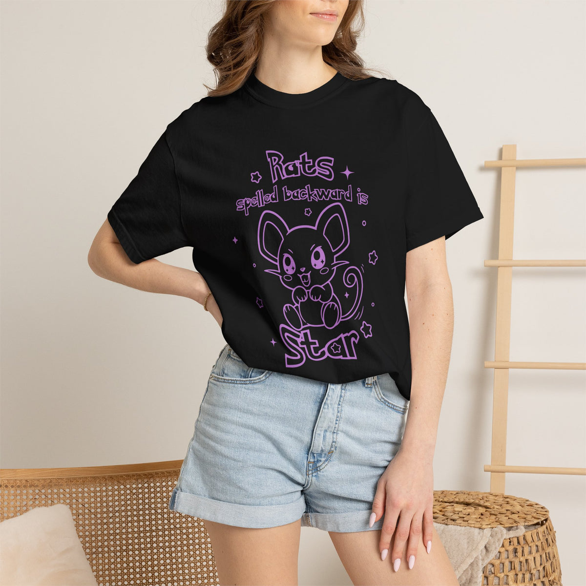 Rats spelled backward is star t-shirt cute Pkm rat animal design tee shirt