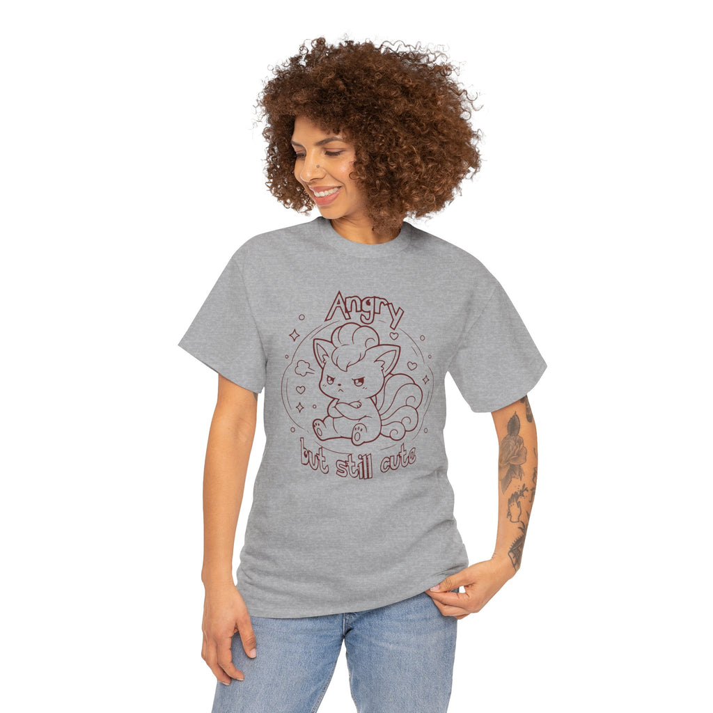 Fox Angry but still cute Grumpy Cute Fox Lady Shirt | Pouting Fox Illustration