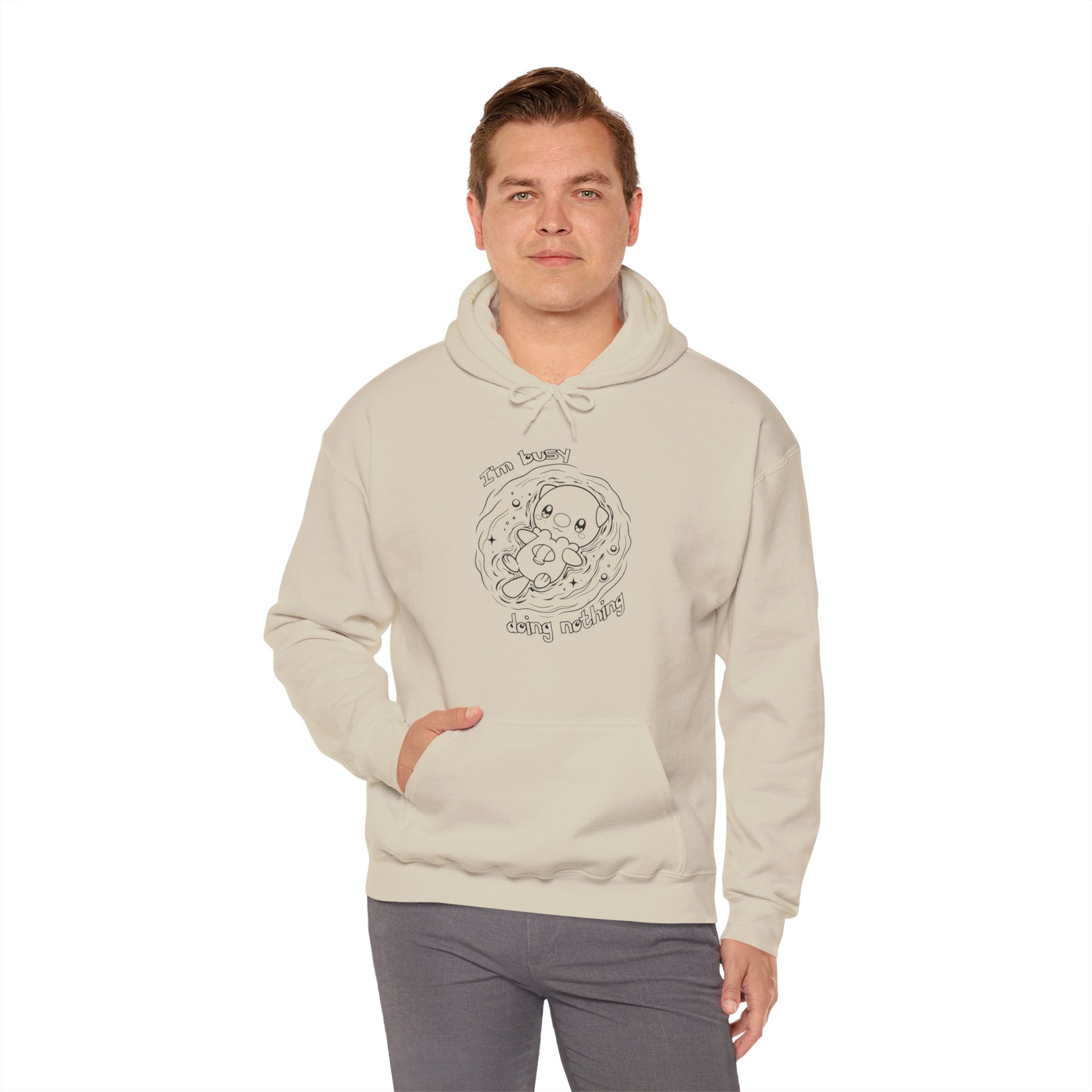Otter Busy Doing Nothing Otter Hoodie | Cute Swimming Animal Graphic