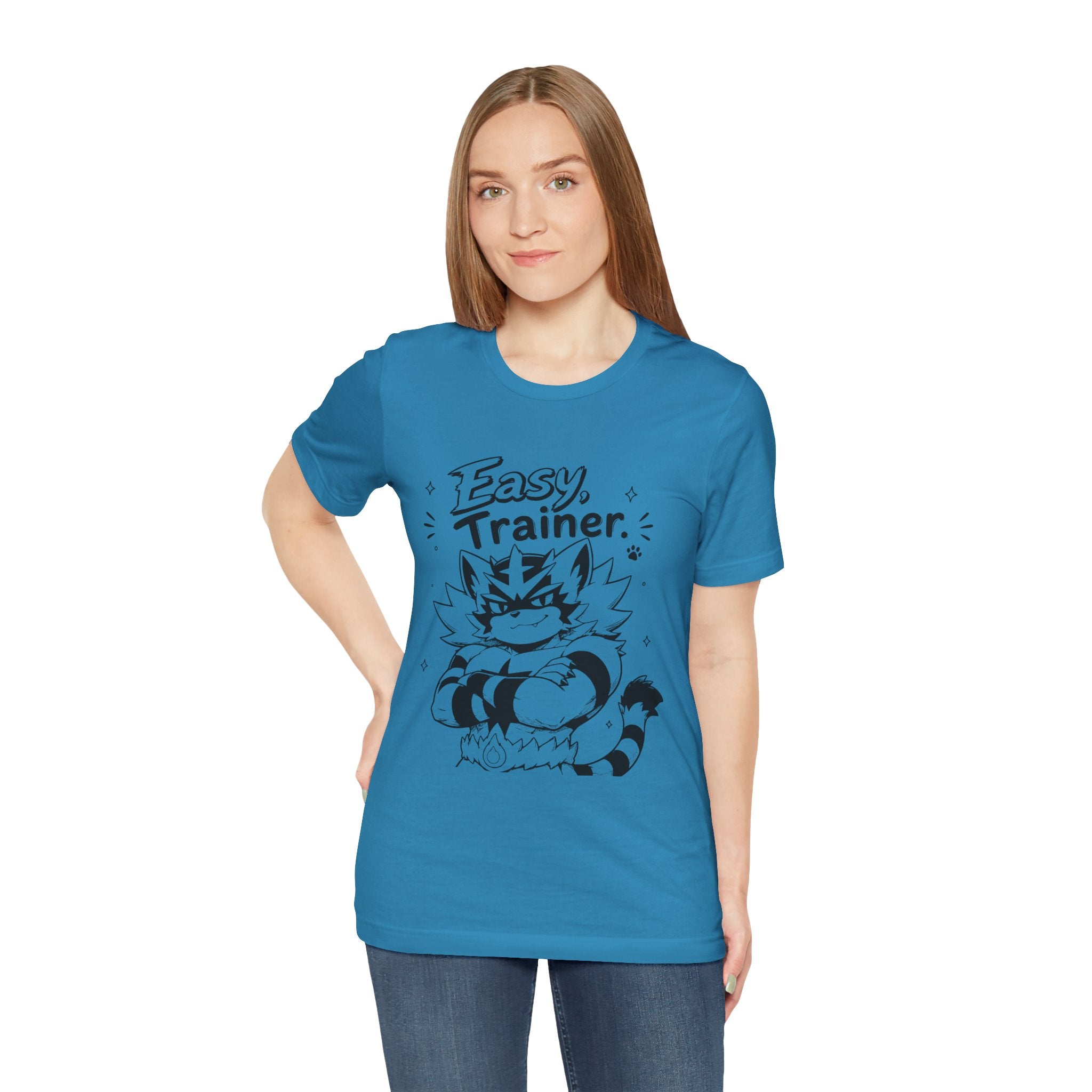 Easy Trainer Easy tiger illustration T-Shirt | cartoon wrestling funny cat graphic tee