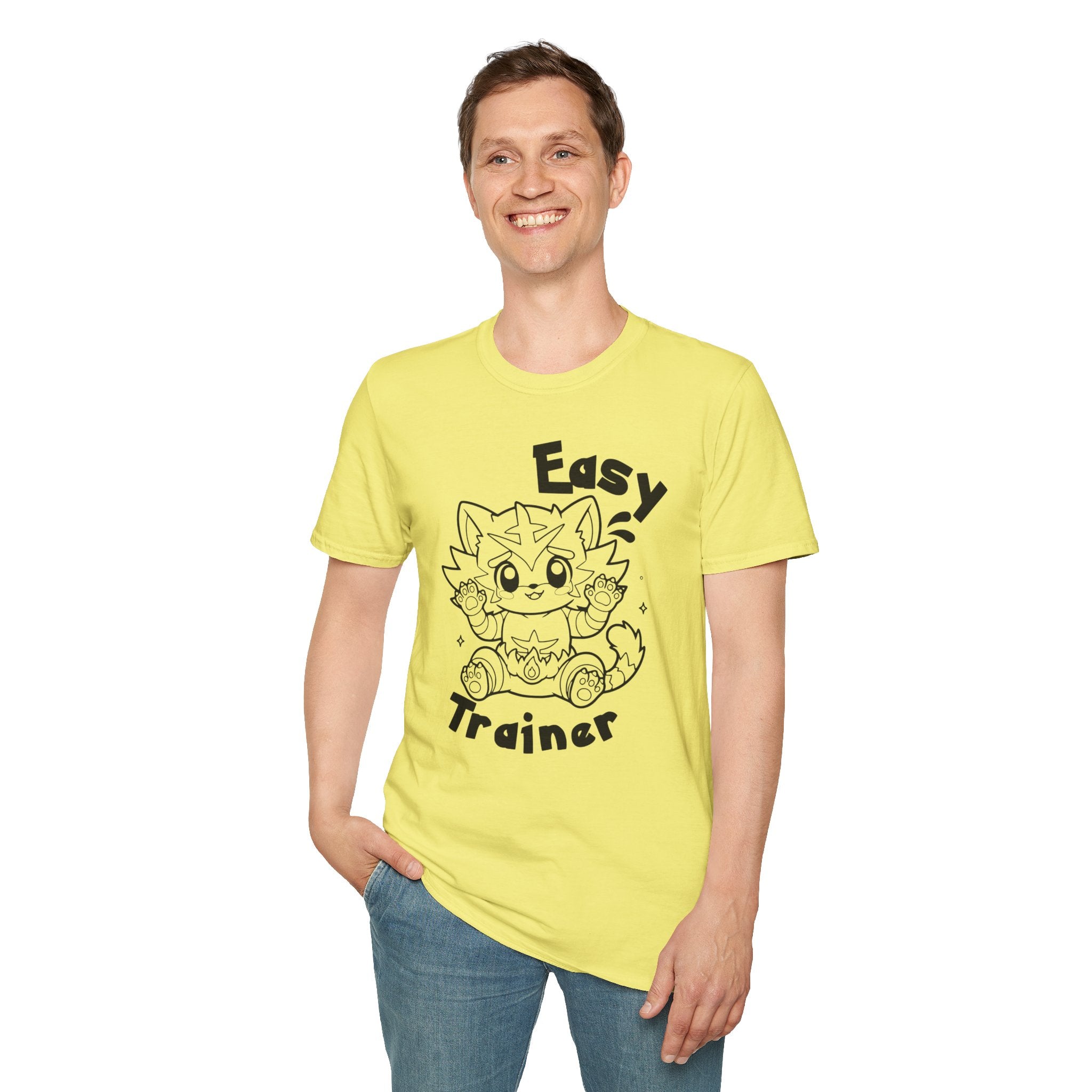 Easy Trainer T-Shirt | Cute Cartoon Easy Tiger Funny wrestling Cat Design Tee