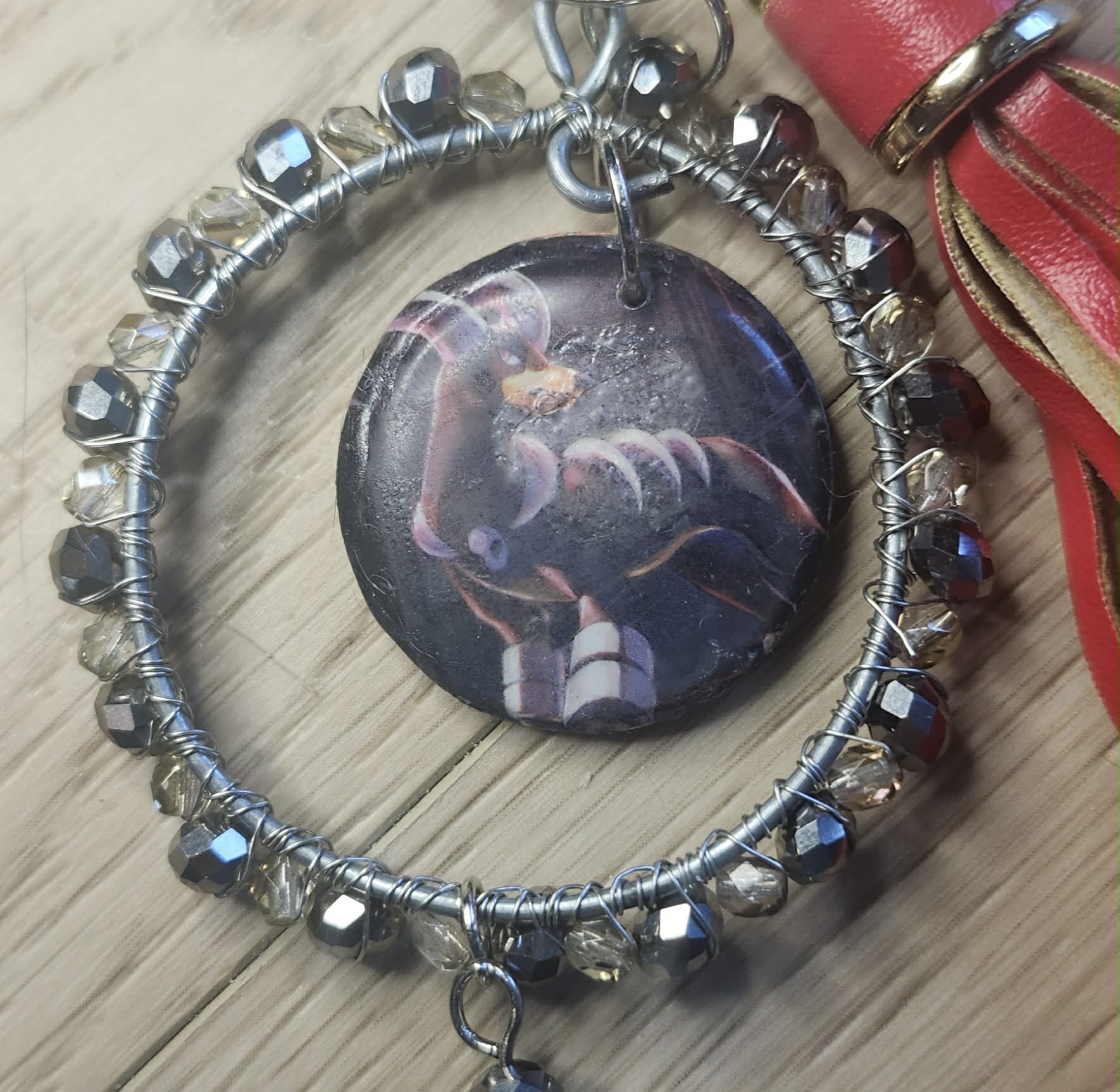 Handmade Houndoom Charm – Pokémon Card Bag Charm, Keychain & Car Accessory