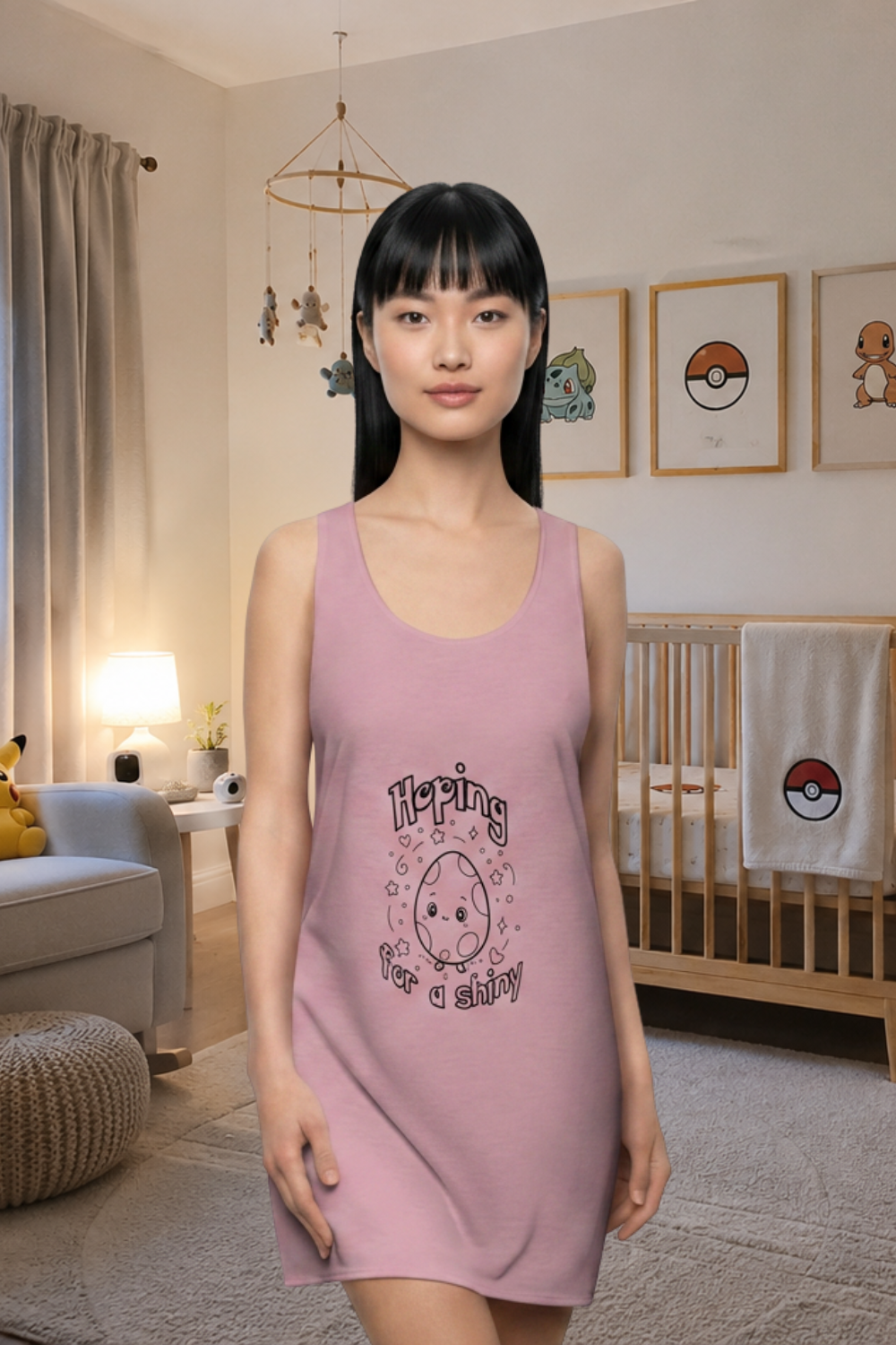 Funny Maternity Sleep Shirt, Hoping for a Shiny, Cute Nightshirt, Pregnancy Gift for Mom to Be, Geek Mom Gift