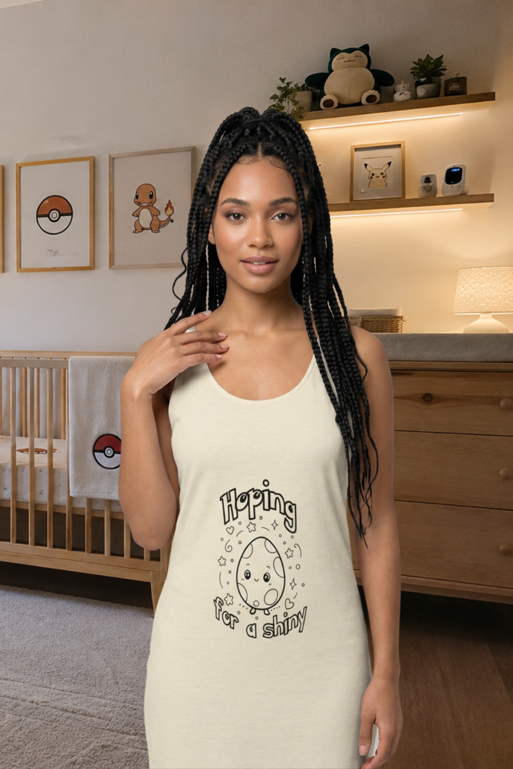 Funny Maternity Sleep Shirt, Hoping for a Shiny, Cute Nightshirt, Pregnancy Gift for Mom to Be, Geek Mom Gift