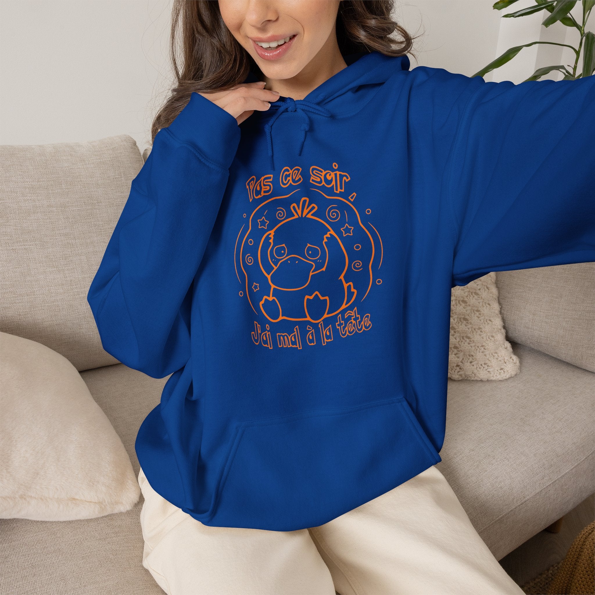 Hoodie inspiré de Psykokwak (Psyduck), Pas ce soir, j'ai mal à la tête
