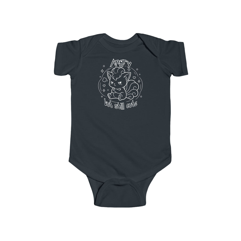 Baby Fox Angry but still cute Grumpy Cute Fox infant bodysuit | Pouting Illustration newborn gift