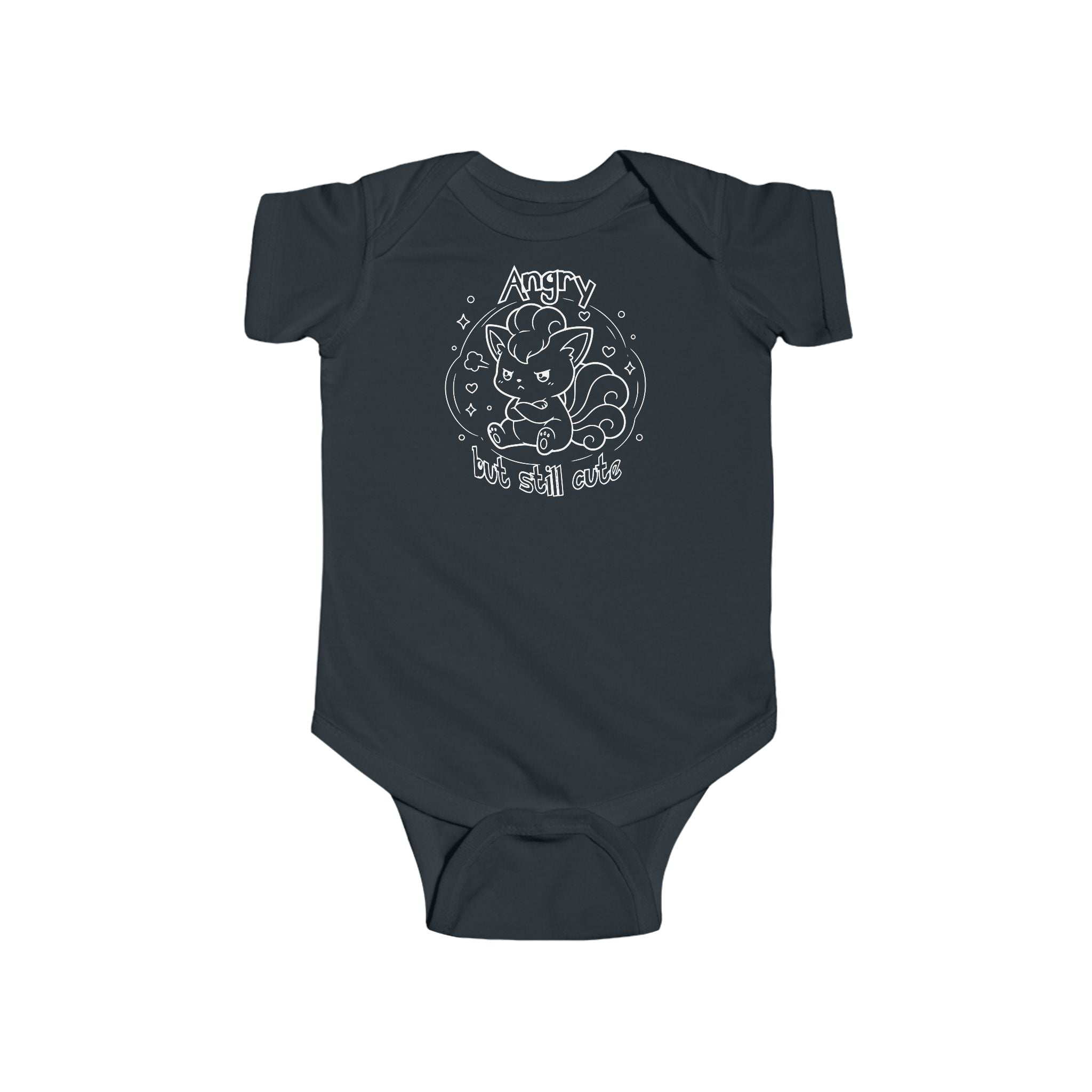 Baby Fox Angry but still cute Grumpy Cute Fox infant bodysuit | Pouting Illustration newborn gift