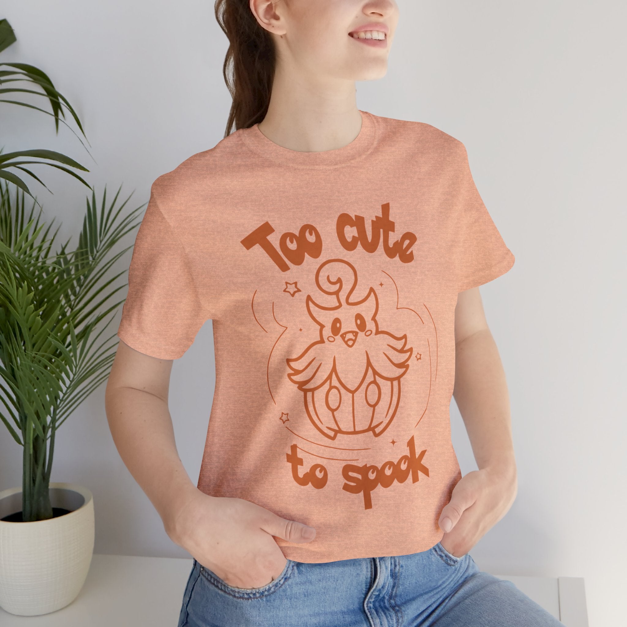 Too Cute to Spook Comfy Tee Shirt | Halloween Theme Gift Ghost Pumpkin T-Shirt for women