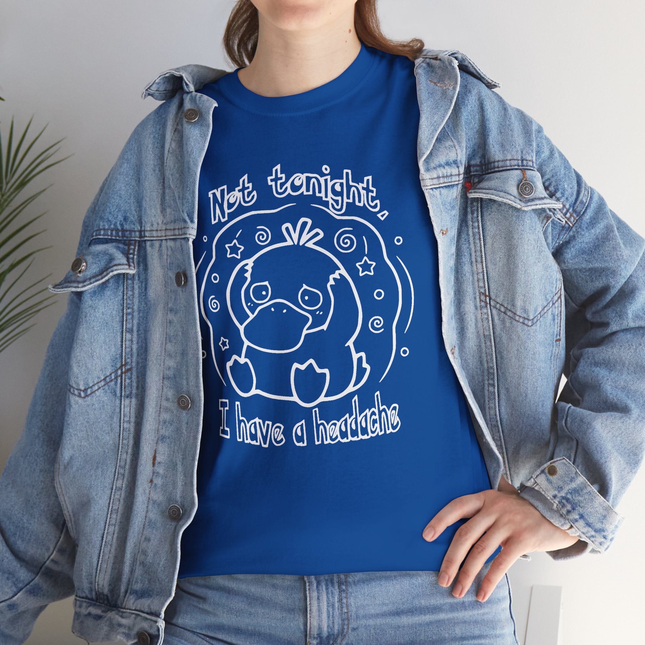 Duck Not Tonight I Have a Headache T-shirt funny kawaii duck illustration Shirt For Wife Or Girlfriend Gift