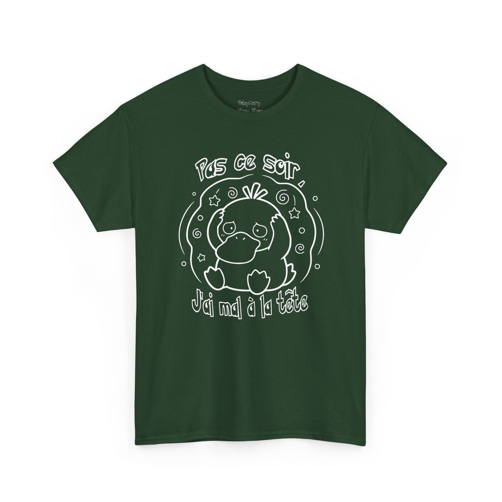 Canard Pas ce soir j'ai mal à la tête T-Shirt drôle francophone Animal Adorable Cadeau femme blonde copine