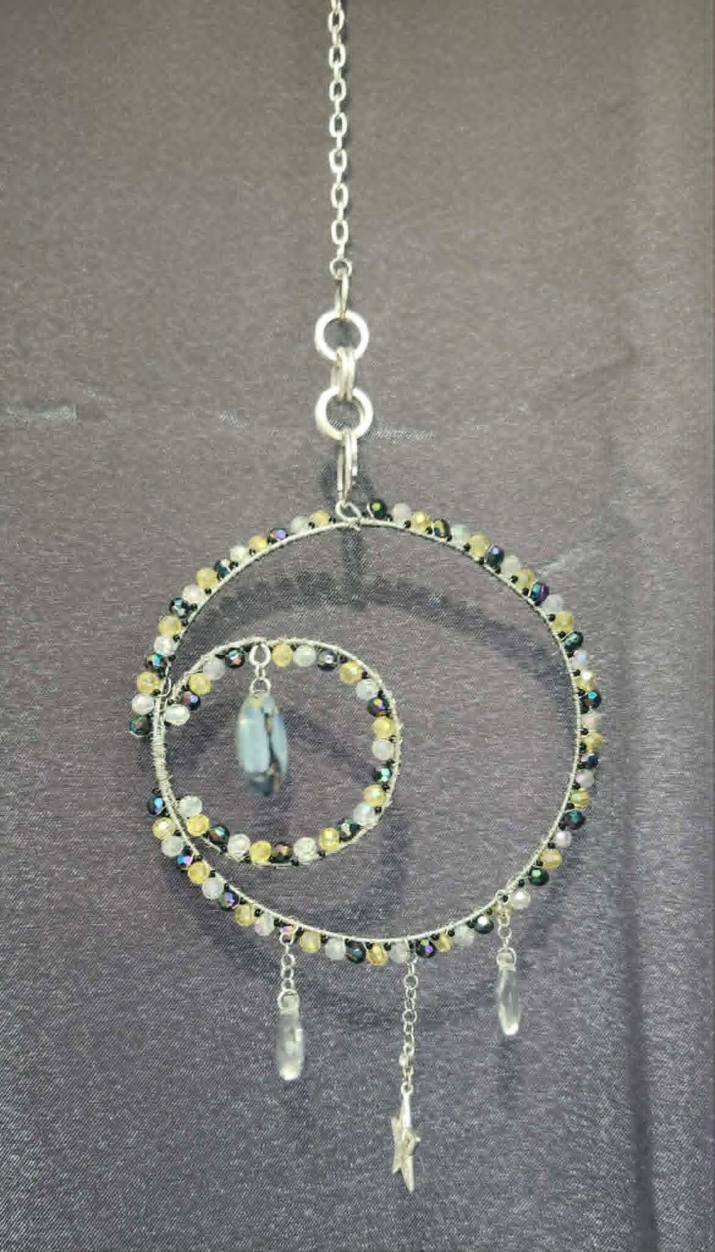 Handmade Umbreon Moon Suncatcher | Crystal Pokémon Window Hanging | One-of-a-Kind Celestial Home Décor
