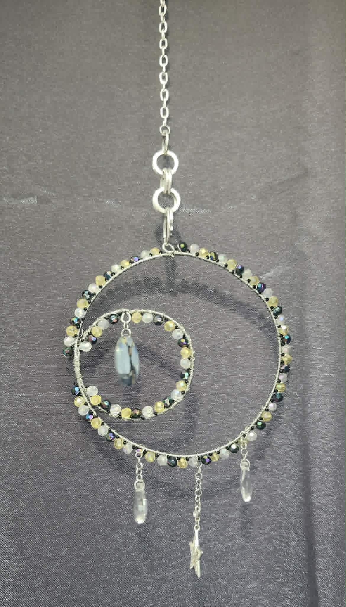 Handmade Umbreon Moon Suncatcher | Crystal Pokémon Window Hanging | One-of-a-Kind Celestial Home Décor