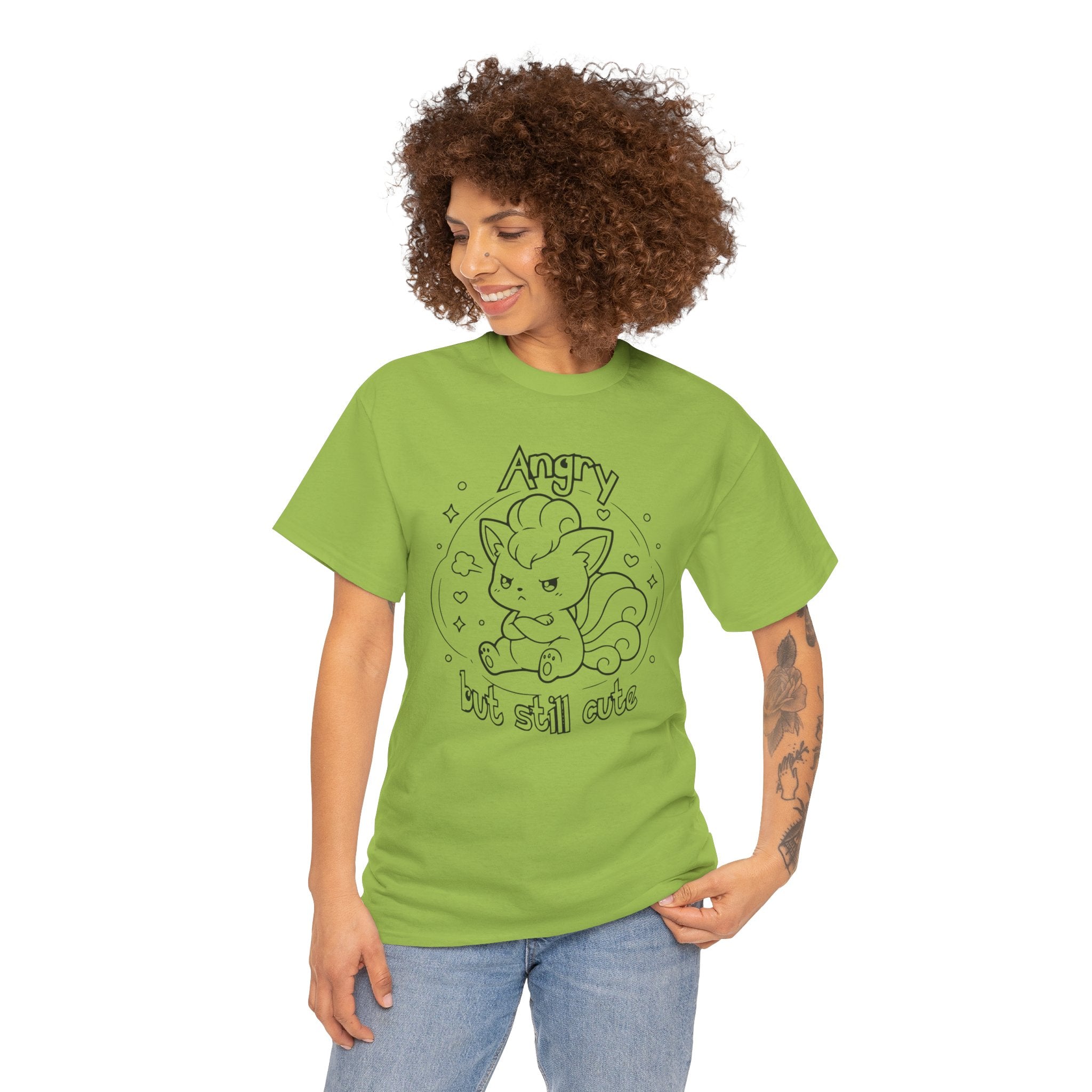 Fox Angry but still cute Grumpy Cute Fox Lady Shirt | Pouting Fox Illustration