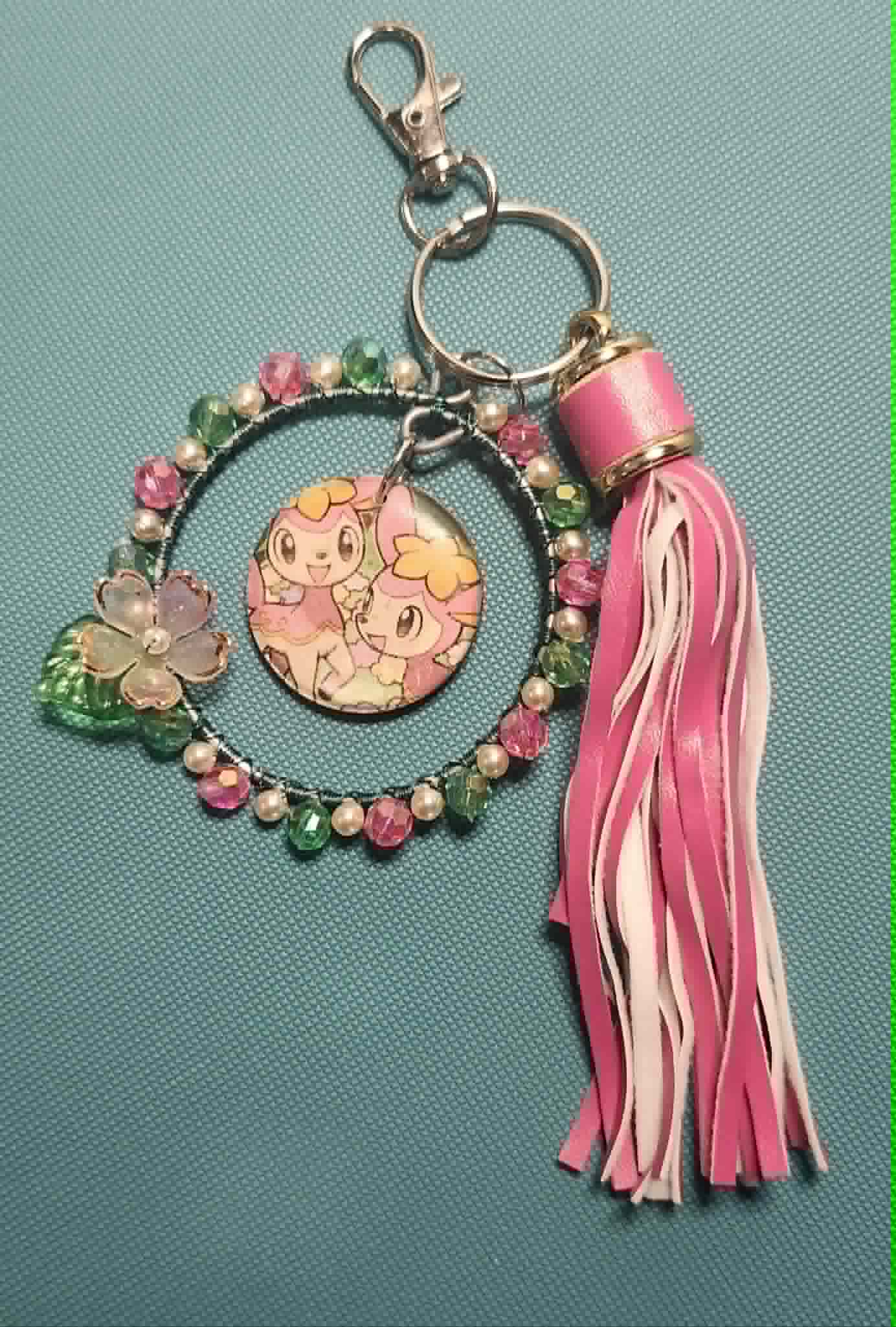Handmade Deerling Charm | Petal Dance Collection | Pokémon Card Bag Charm & Floral Keychain