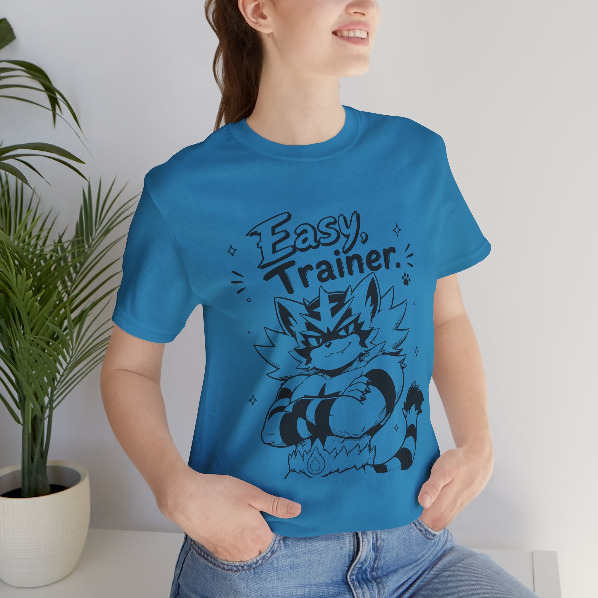 Easy Trainer Easy tiger illustration T-Shirt | cartoon wrestling funny cat graphic tee